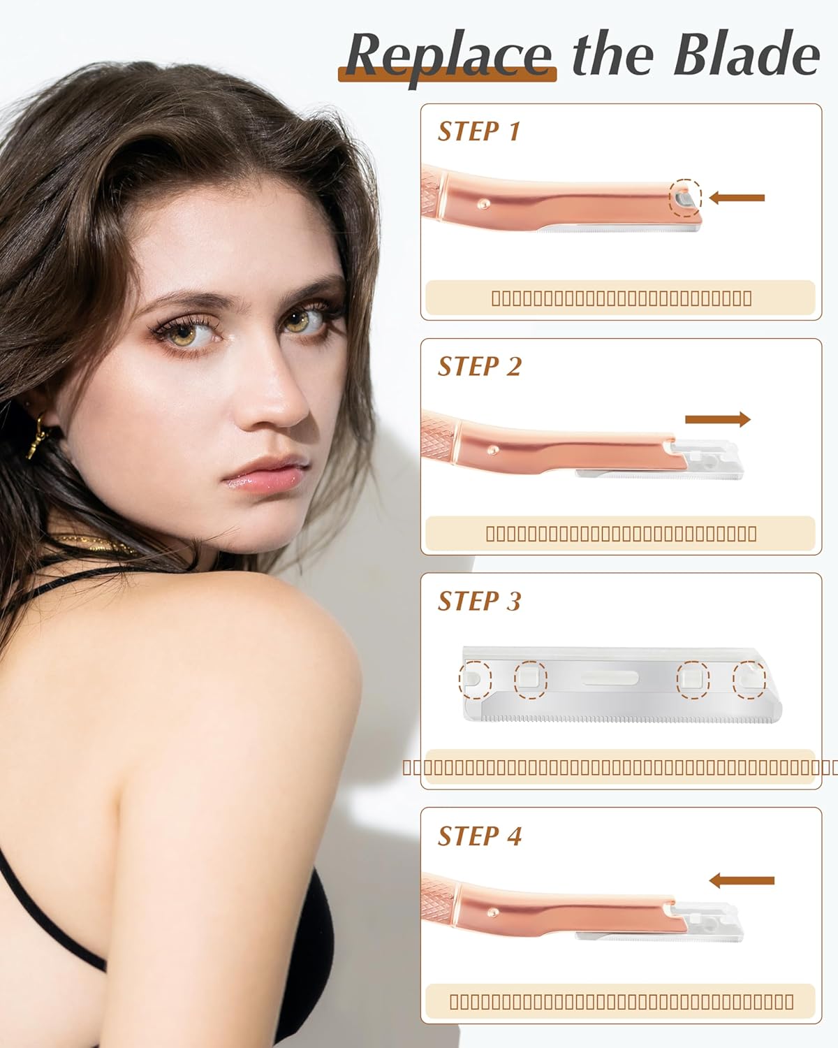 Dermaplaning Tool for Face Professional, Facial Razors for Women Face with 20 Blade Refills, Eyebrow Razor for Women and Men, Pink