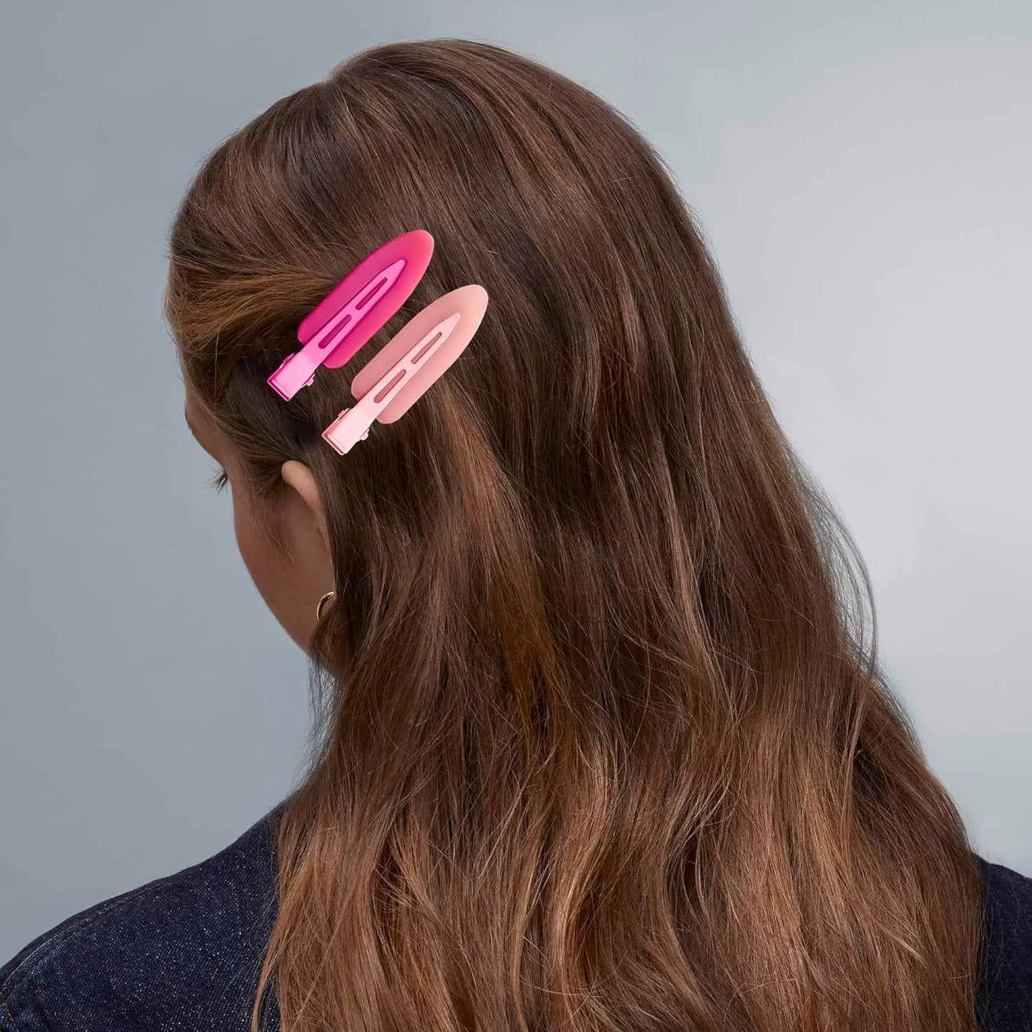 10 Pcs Creaseless No Crease No Bend Flat Hair Clips For Styling Non Slip Makeup Clips For Women Salon Hairstyle,Matte Green Pink Orange Yellow Rose Red