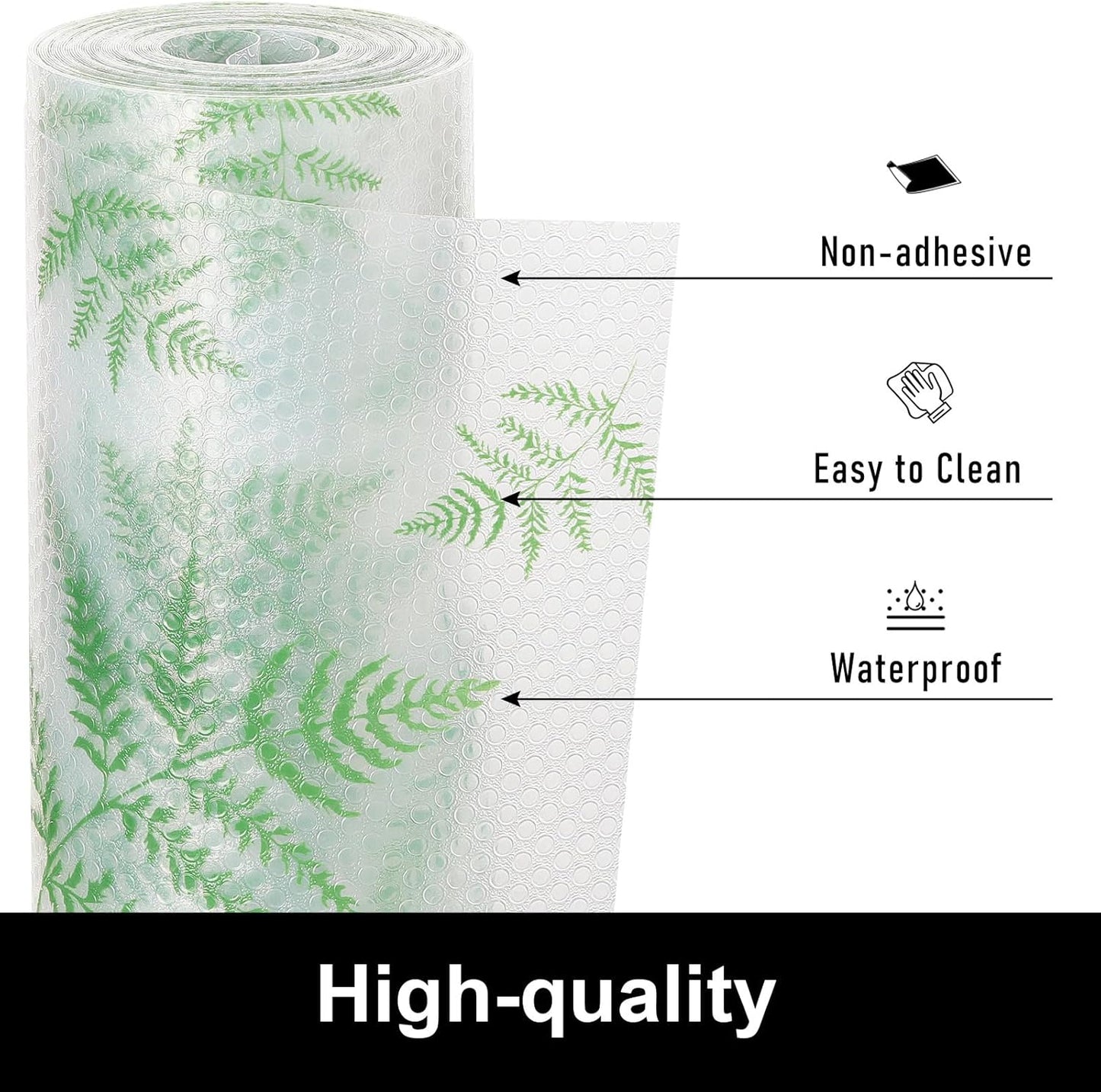 Cooyes Shelf Liner Drawer Liners, Shelf Liners for Kitchen Cabinets, Non Adhesive Cabinet Liner, EVA Waterproof Non-Slip Refrigerator Liners for Kitchen, Drawer