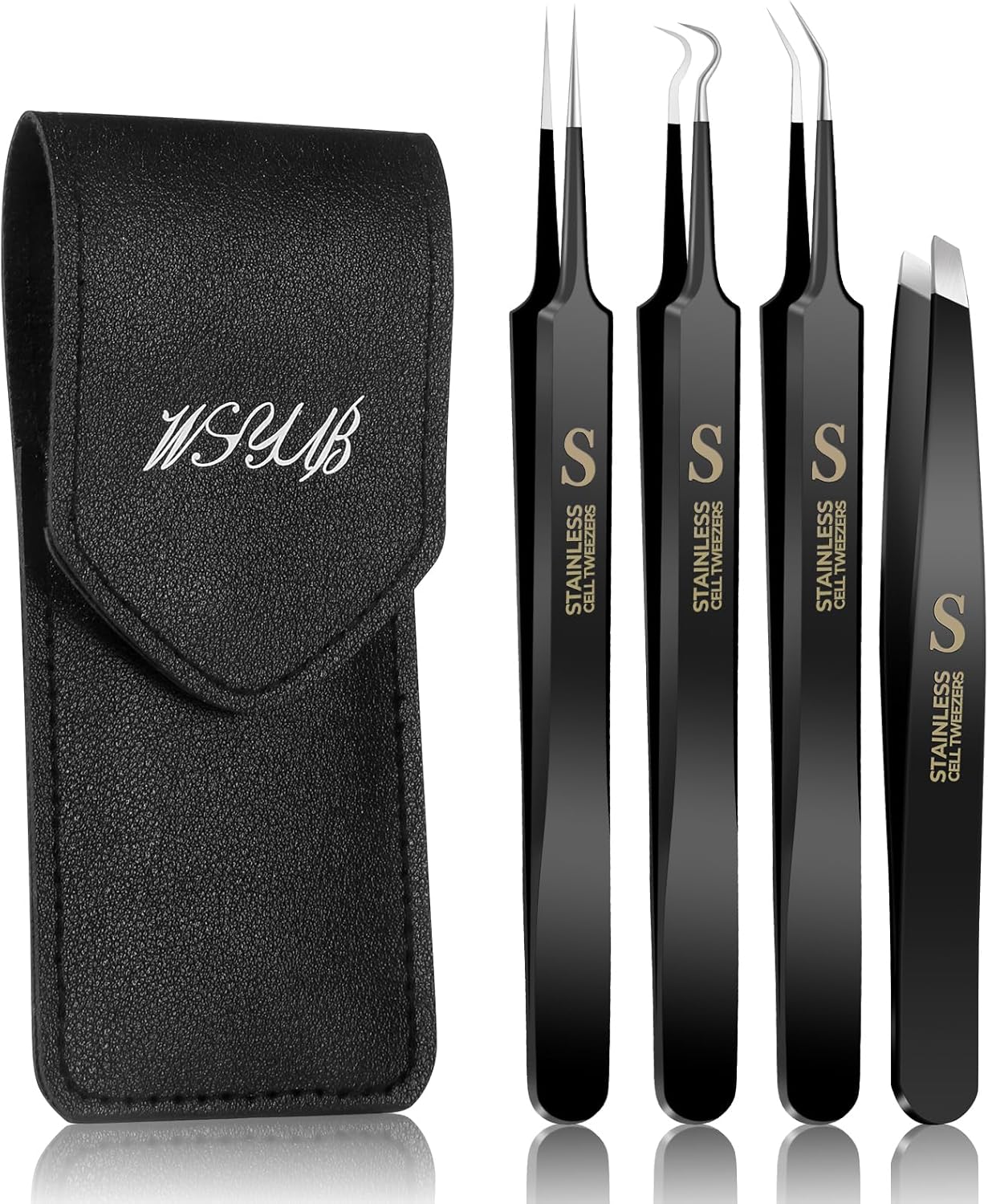 WSYUB Professional Blackhead Tweezers and Ingrown Hair Tweezers, Stainless Steel Blackhead Remover Tools, Tweezer for Women Facial Hair