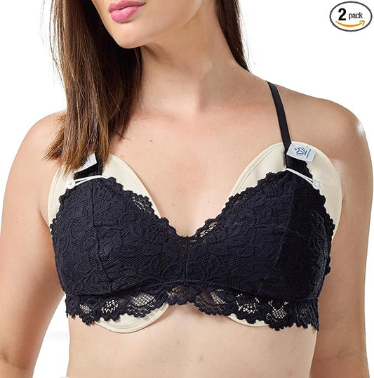 QUEEN OF THE THRONES Castor Oil Pack for Breast (Large) - Heatless, Less-Mess, Reusable - Organic Cotton Flannel, Comfort Fit, Soft Straps & Naturopathic Doctor Designed (Castor Oil Sold Separately)