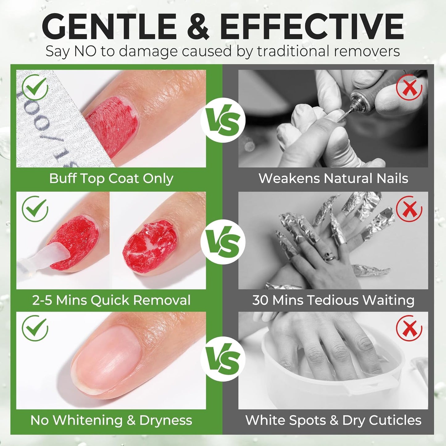 Gel Nail Polish Remover: 5Pcs Gel Polish Remover Kit for Nails, Acetone-free Easy Quick Nail Polish Remove in 2-5 Minutes, No Need to Soak or Wrap, Professional Nail Remover Kit Tools