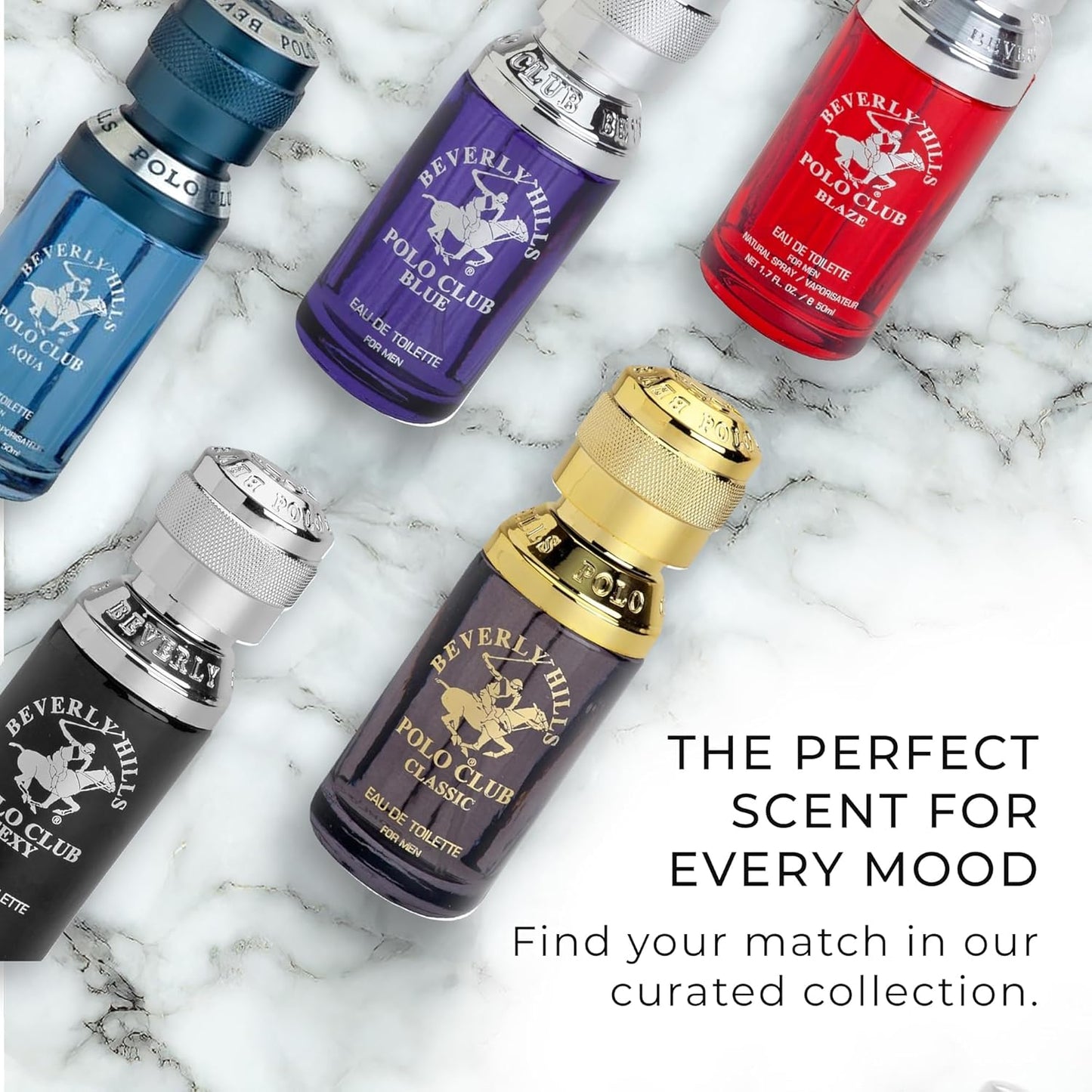 Beverly Hills Polo Club BHPC Men's Aqua Eau De Toilette Bonus Pack - 1.7oz EDT & Portable Travel Spray for Everyday Freshness