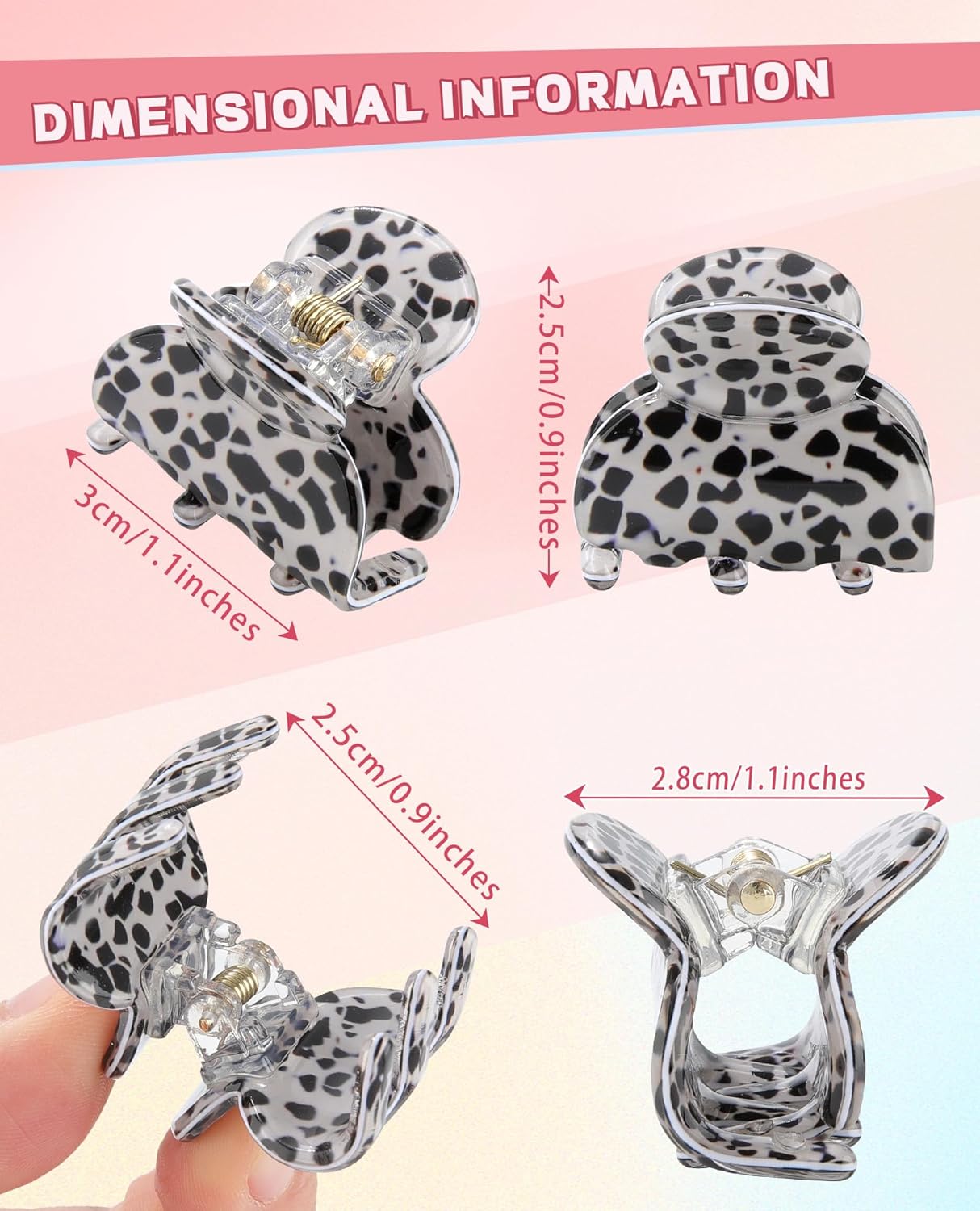 Claw Jaw Hair Clips 12PCS Small for Thin Hair Styling Mini Accessories Classic Clamp for Women Girls