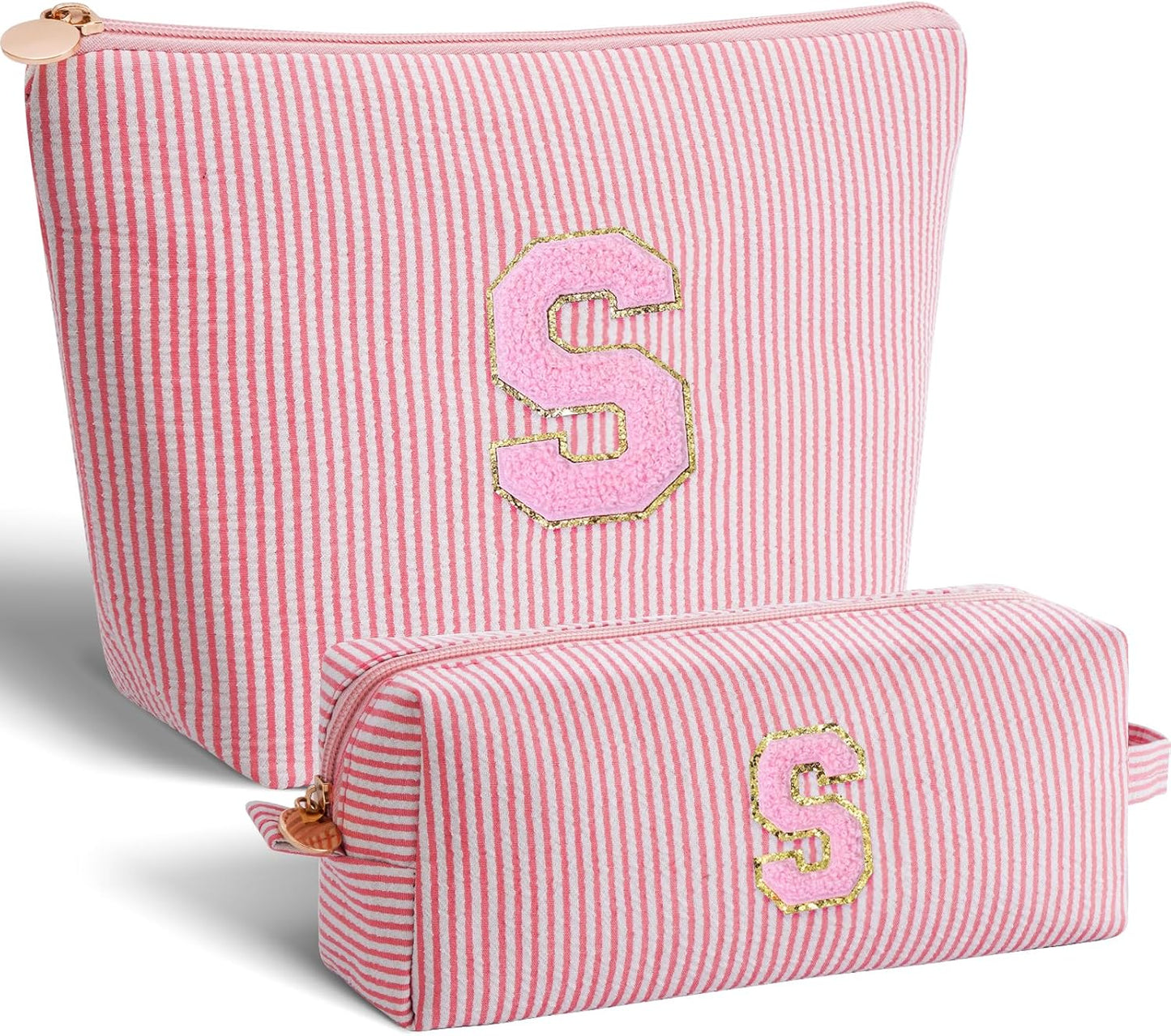 Gifts for Girls Teens Kids - Birthday Gift for Daughter Sister Her,Travel Essentials,Teen Girl Essentials,Cute Trendy Stuff Makeup Bag Set Cosmetic Bag - Peach,S