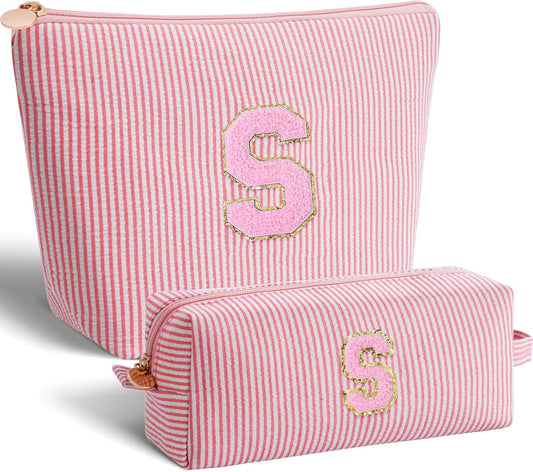 Gifts for Girls Teens Kids - Birthday Gift for Daughter Sister Her,Travel Essentials,Teen Girl Essentials,Cute Trendy Stuff Makeup Bag Set Cosmetic Bag - Peach,S