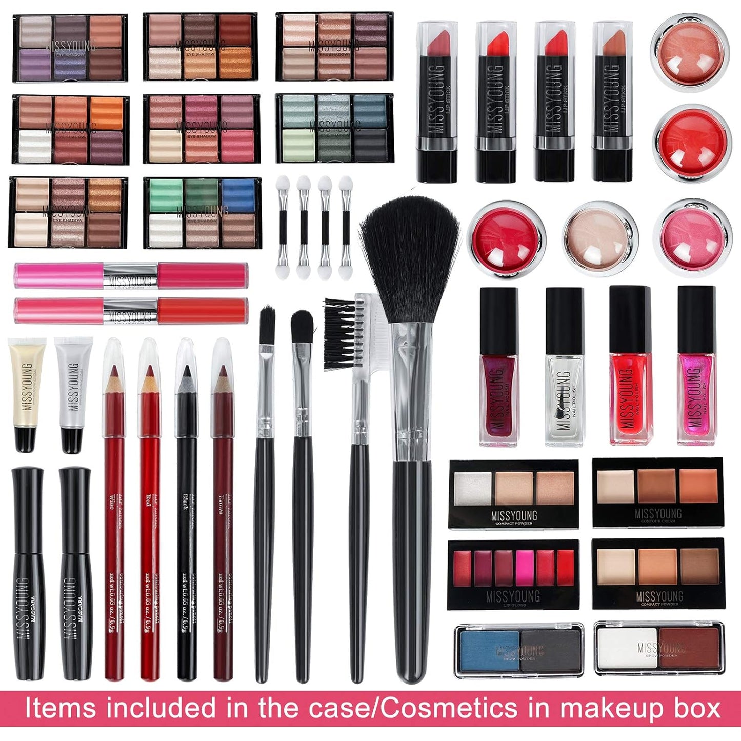 All-in-One Makeup Kit Gift Set Women Full Set Carry All Professional Make up Kit With Makeup Bag Lipgloss Lipstick Concealer Blush Foundation Face Powder Eyeshadow Palette Cosmetic Palette #2