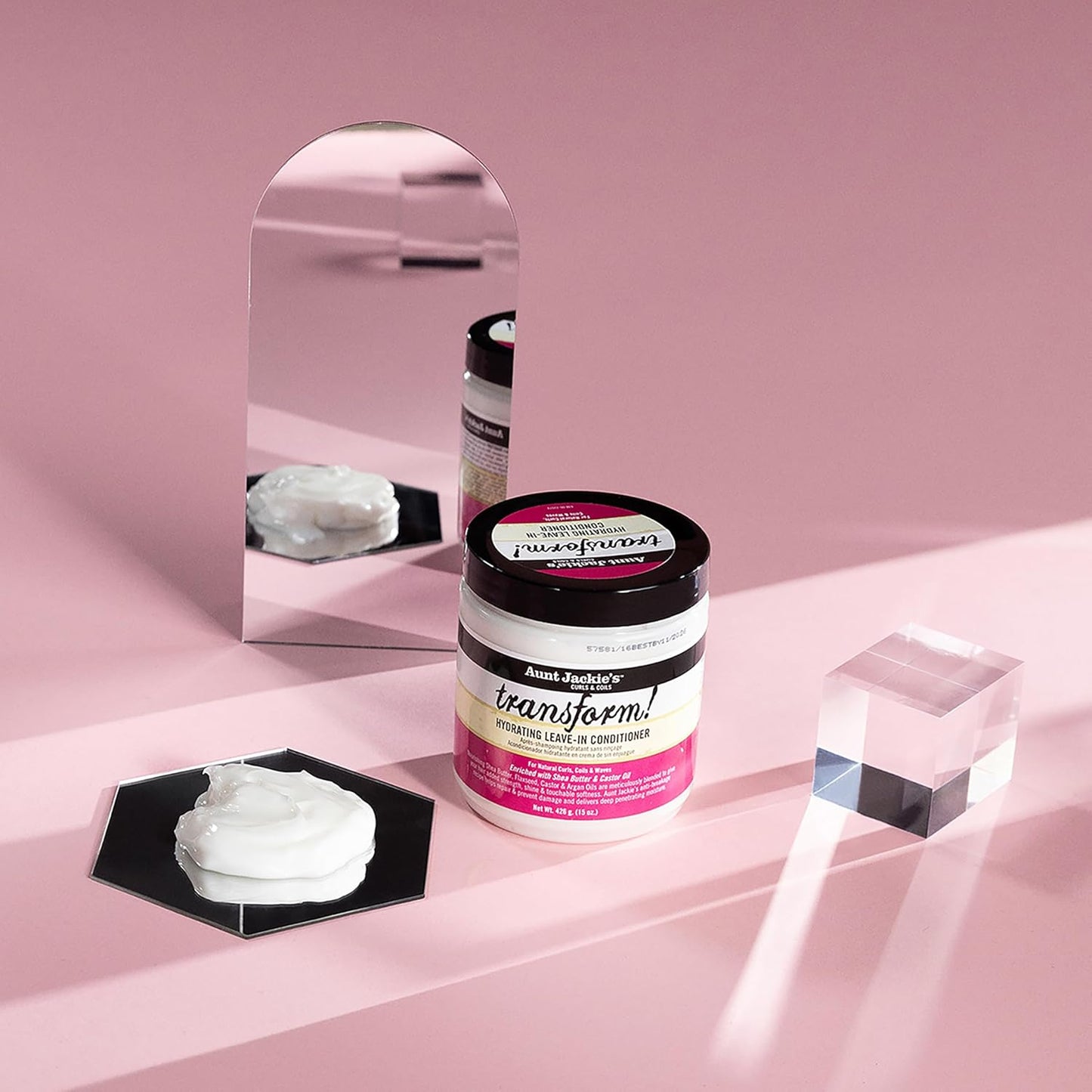 Aunt Jackie's Curls and Coils Transform Hydrating Leave-In Creme Conditioner for All Hair Types and Textures, 15 oz