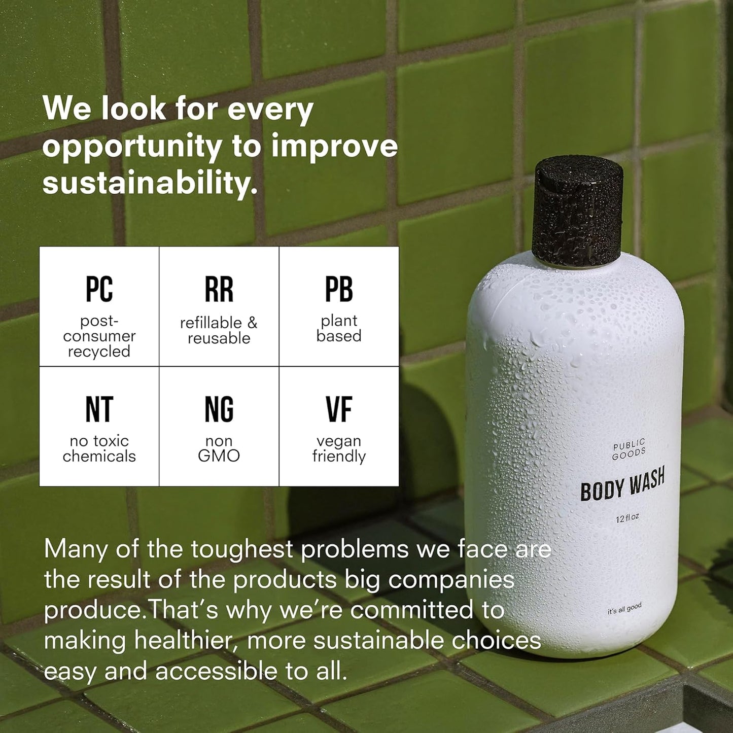 Public Goods Body Wash for Men and Women | Natural Soap for Bath & Shower | Body Scrub Made with Organic Essential Oils | Sulfate & Paraben Free | Vegan Friendly | 12 Fl Oz Bottle (Pack of 2)