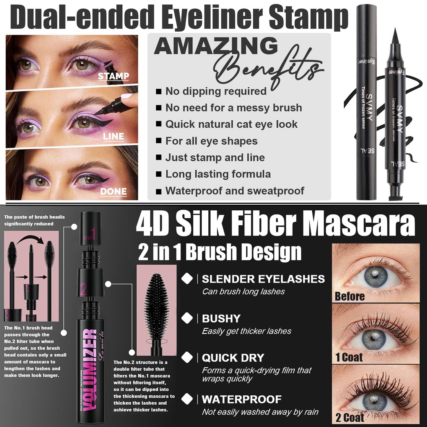 All in One Makeup Kit for Women Full Kit,Travel Make Up Gift Set for Women Teens Girls, Includes Eyeshadow,CC,Foundation,Lipstick,Mascara,Brush,Sponge,Brow Powder & Soap,Eyeliner,Primer,Contour,Bag