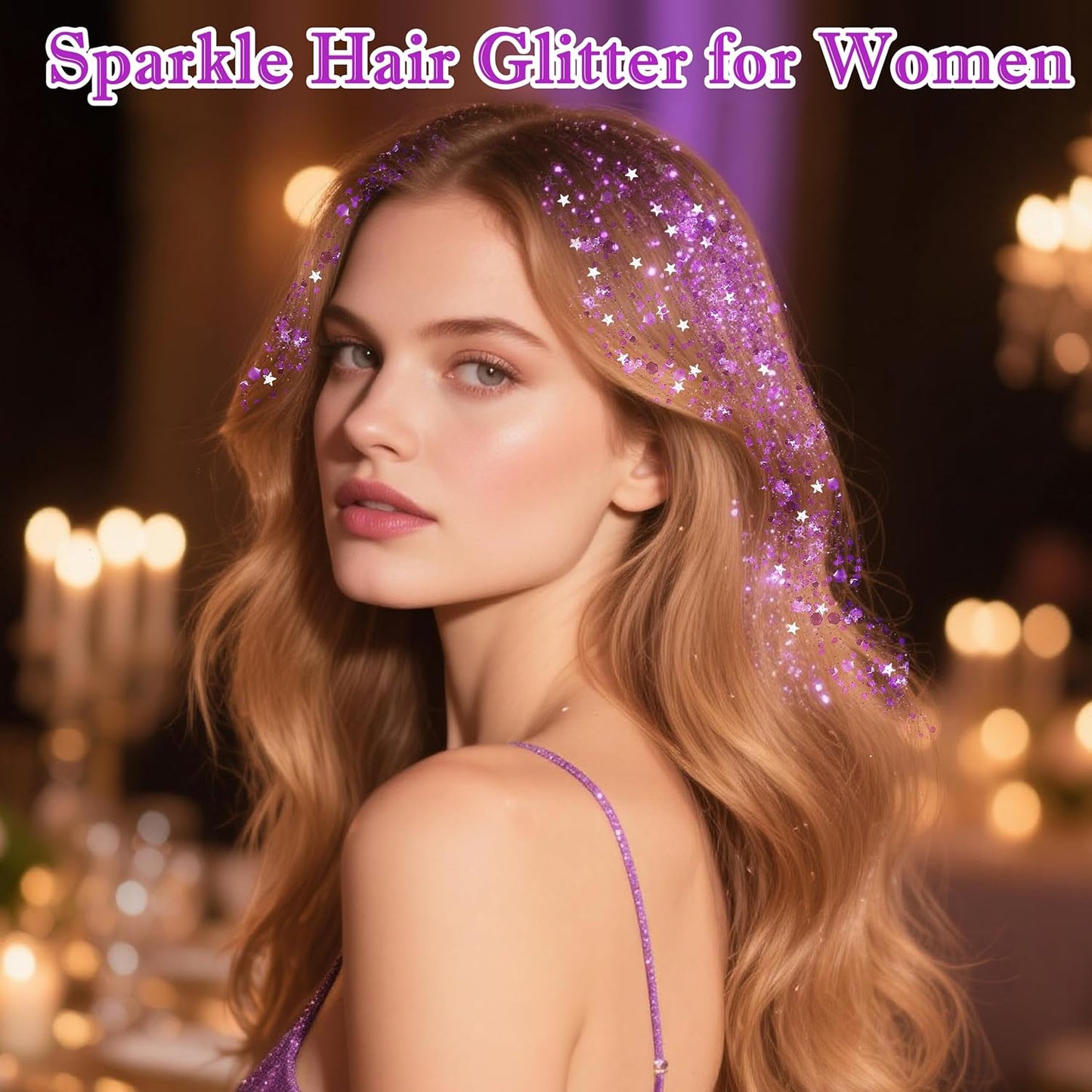 MEICOLY Light Purple Face Body Glitter Stick,Hair Glitter Stick for Kids and Women,Sparkle Chunky Glitter Makeup,Waterproof Face Glitter for Halloween Party Rave Festival