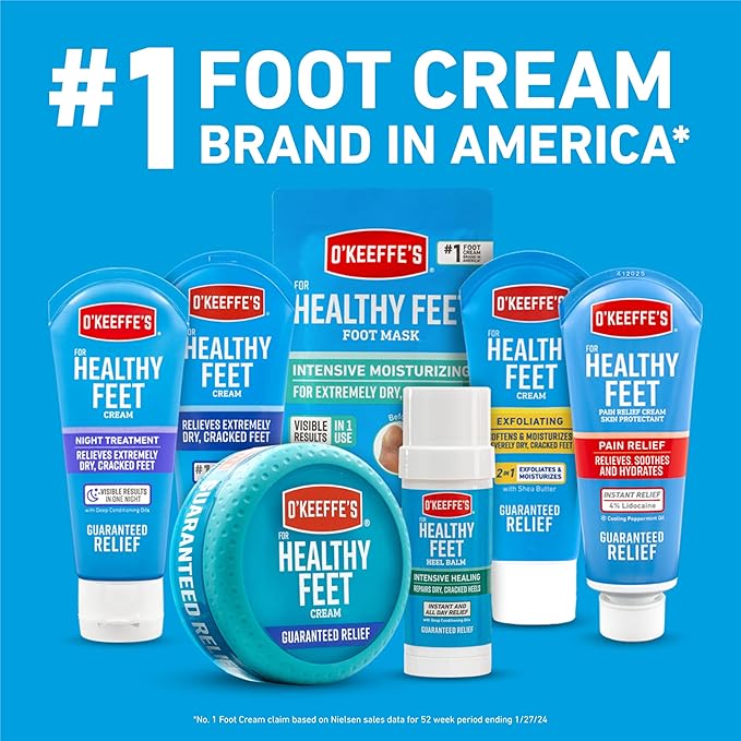 O'Keeffe's for Healthy Feet Intensive Healing Balm; Guaranteed Relief for Extremely Dry; Cracked Feet; Heel Balm that Instantly Fills Dry; Cracked Heels; 2.2oz Balm Stick; (Pack of 1)