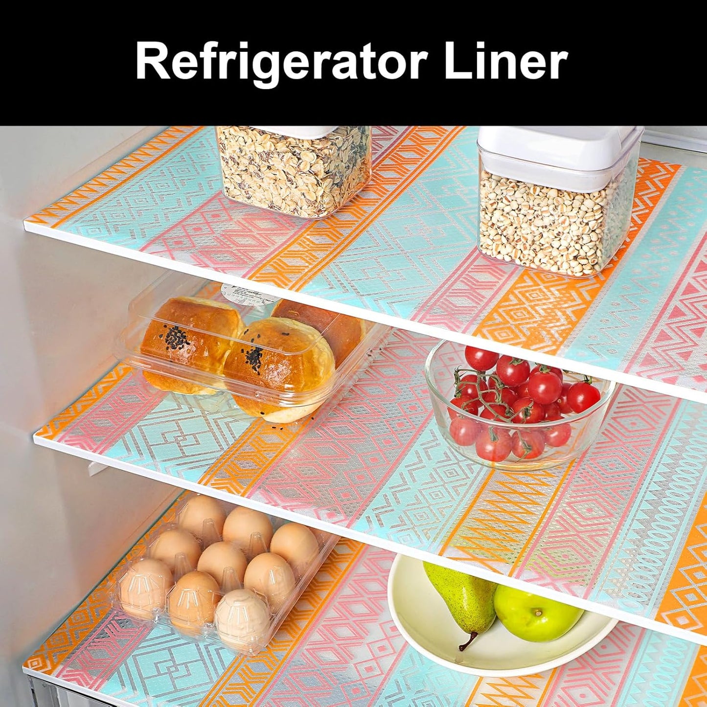 Cooyes Shelf Liners for Kitchen Cabinets Waterproof & Oil-Proof Kitchen Cupboard Mats Non-Slip Drawer Mats EVA Material Non Adhesive Fridge Liner for Shelves