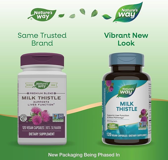 Nature's Way Milk Thistle, Supports Liver 175 mg 80% Silymarin 120 Capsules