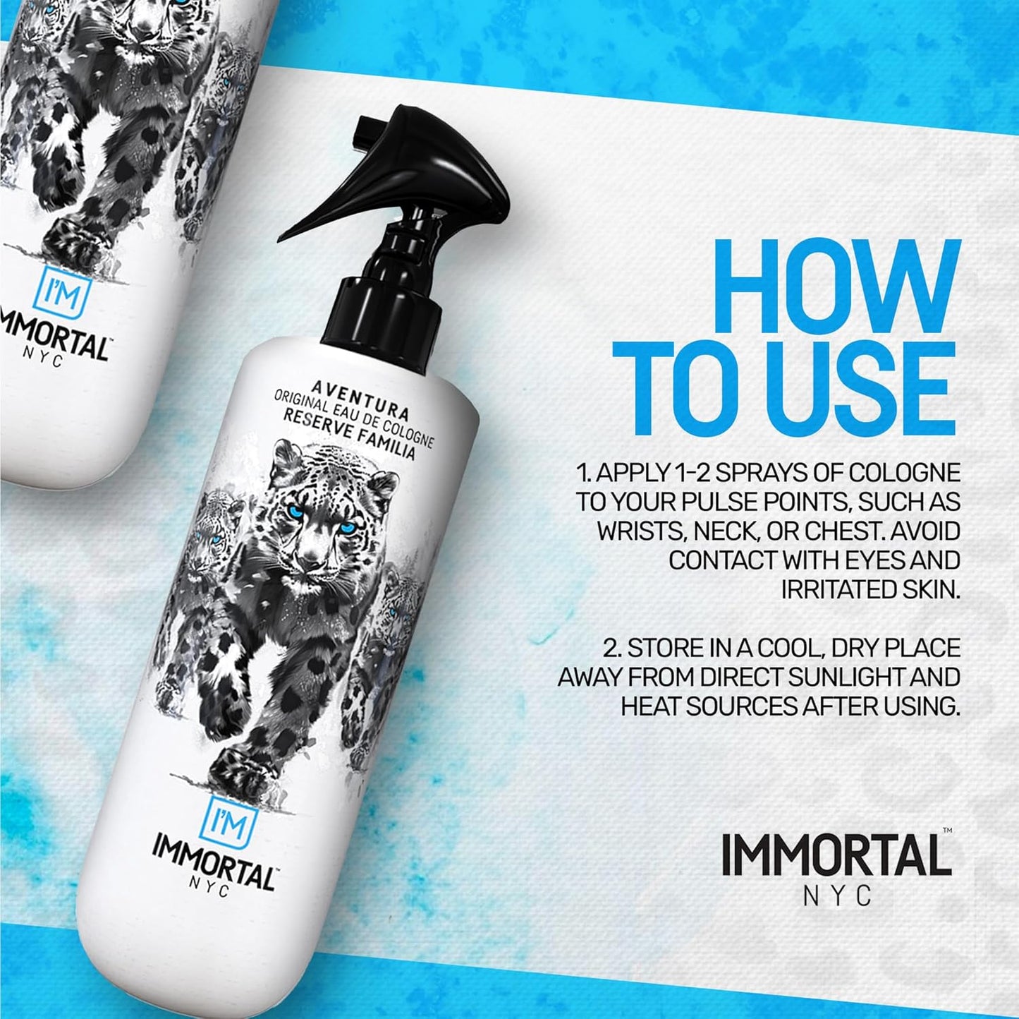 Immortal NYC Reserve Aventura, After Shave For Men, Body/Face 17 oz- Refreshes, Disinfects & Relieves Face and Skin- Fruity Woody Mens Cologne