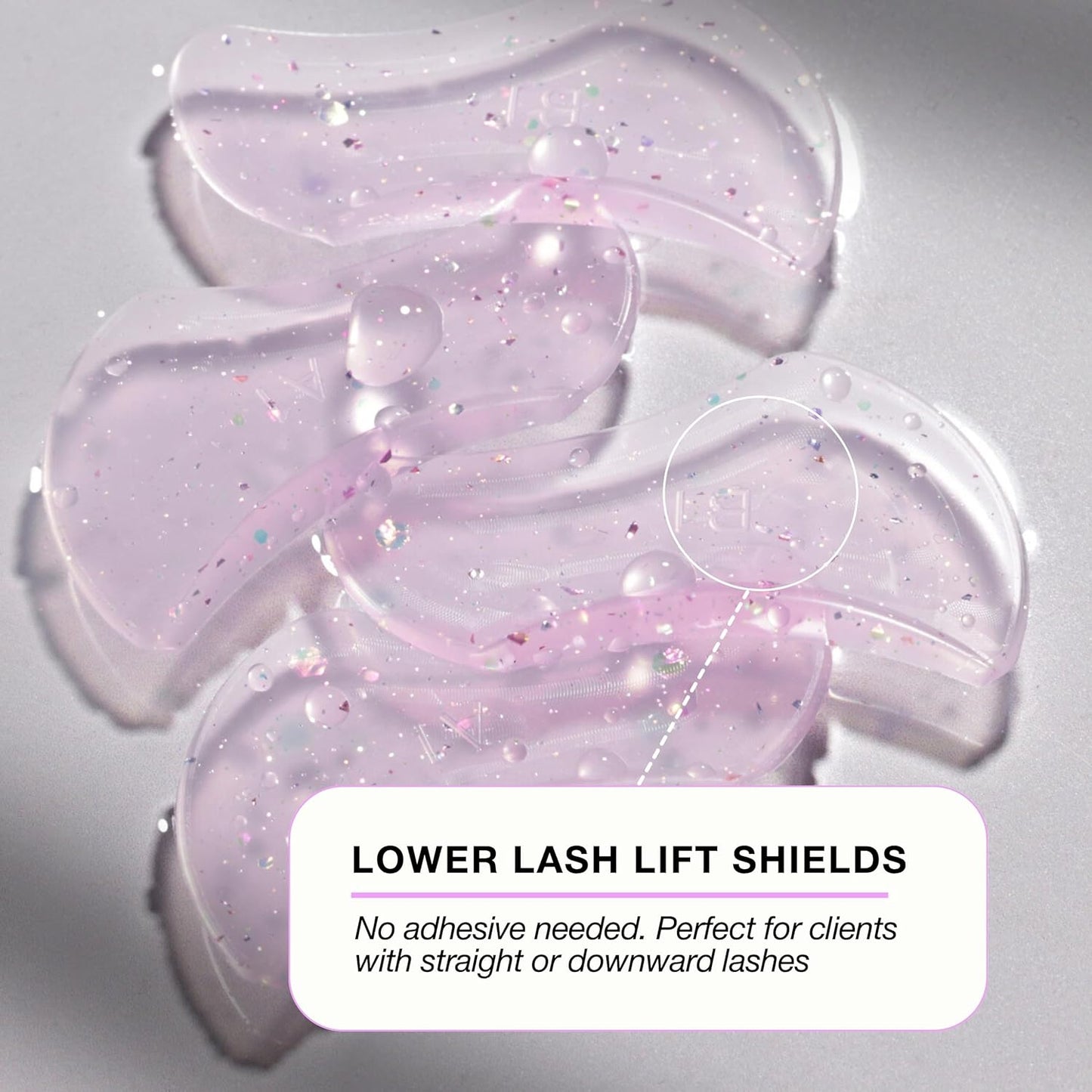 Curacoro Lower Lash Lift Shields, 4 Pcs Lash Lift Pads Self Adhesive, Bottom Eye Rods for Lifting and Curling, Reusable Silicone Tools for Eyelash Perm Lamination