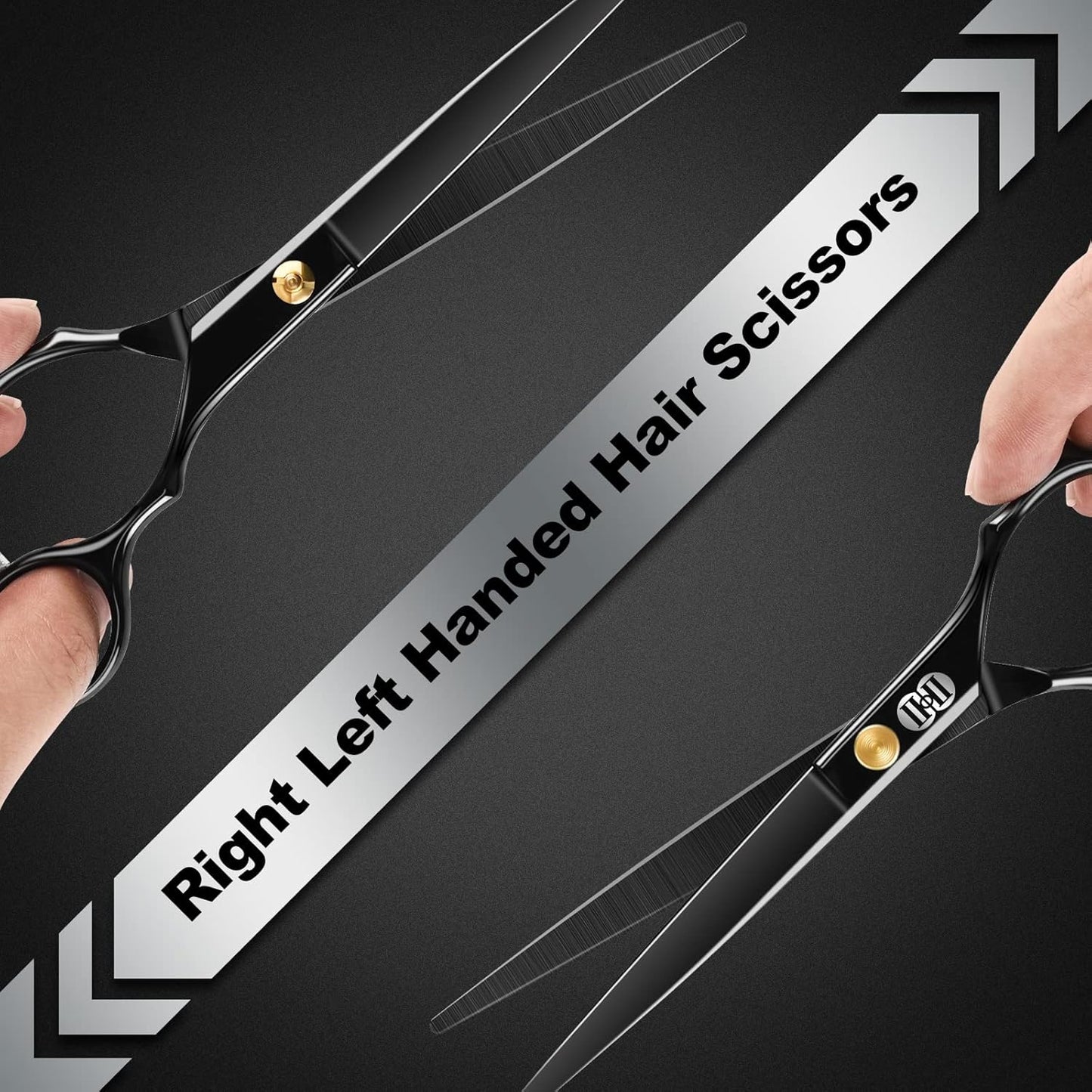 CIICII Hair Cutting Scissors, 6.5 Inch Professional Hair Scissors Set (Hair Cutting Shears Beard Trimming Haircutting Haircut Kit) Right Left Handed Barber Shears for Home Salon DIY Hairdressing