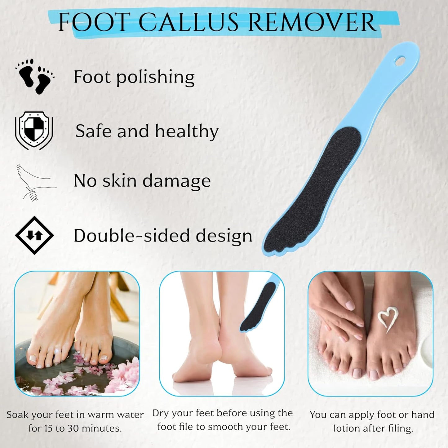 10 Pack Foot File, Professional Foot Callus Remover Sandpaper Pedicure Tools, Double Side Foot Scrubber, Sander for Dead Skin Foot Rasp Pedicure for Women Mother Family Manicure Beauty Shop Spa