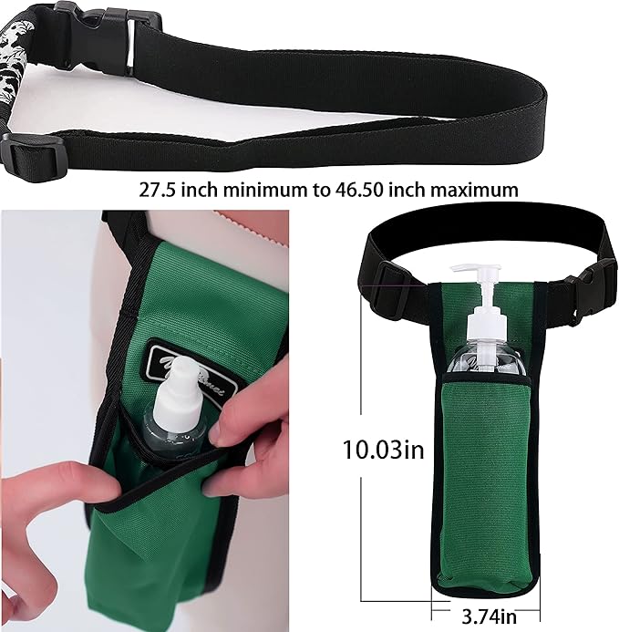 Massage Bottle Holster -2 Adjustable Massage oil Bottle Pack (Green, 1 Bottle)