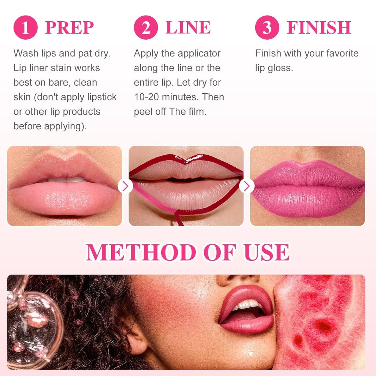 Lip Stain - Lip Stain Peel Off Long-Lasting with Matte Finish Waterproof & Transfer-Proof, Lip Liner Moisturizing & Nourishing Non-Stick Cup Highly Pigmented Color Lip Tint (04 Rose)