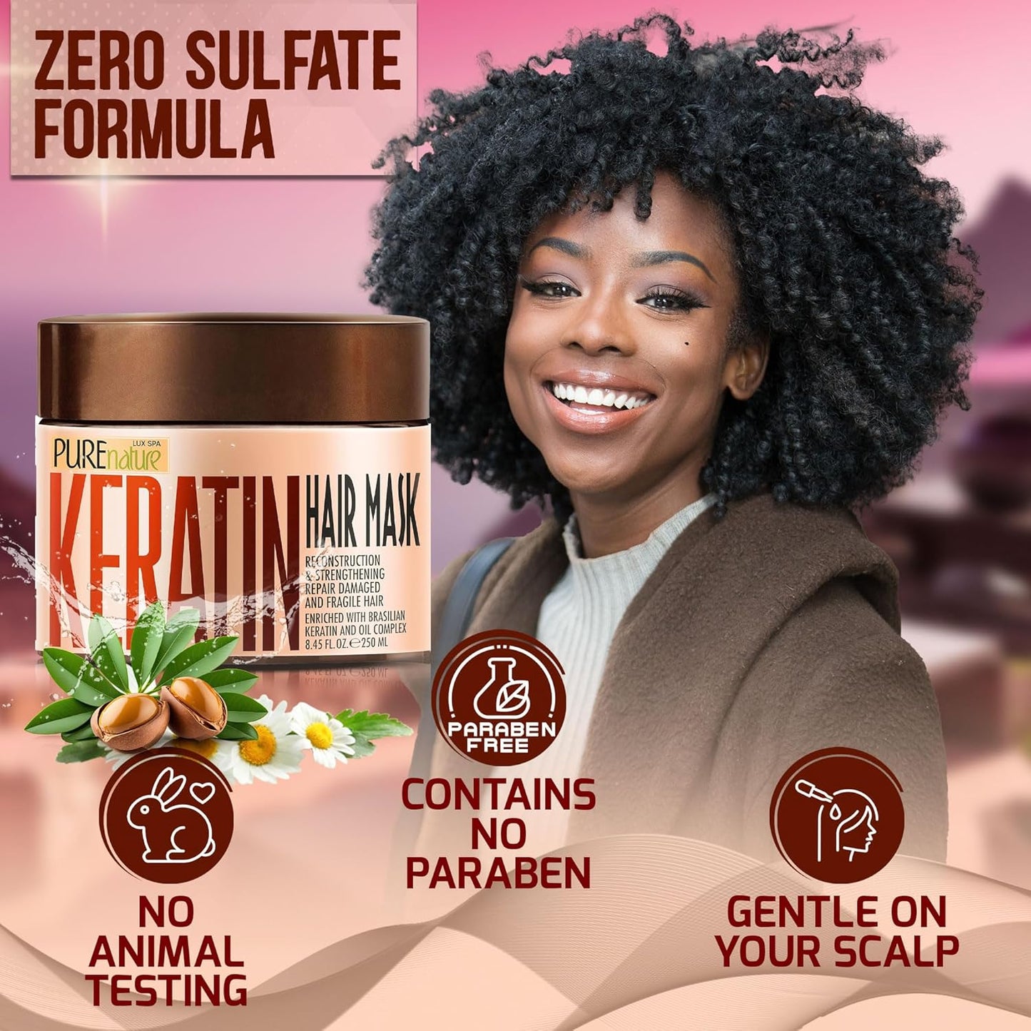Keratin Hair Mask - Deep Conditioning Treatment for Dry and Frizzy Hair - Advanced Repair for Extremely Damaged Hair - Hydrating Conditioner with Collagen Protein, Moisturizing for Curly Women and Men