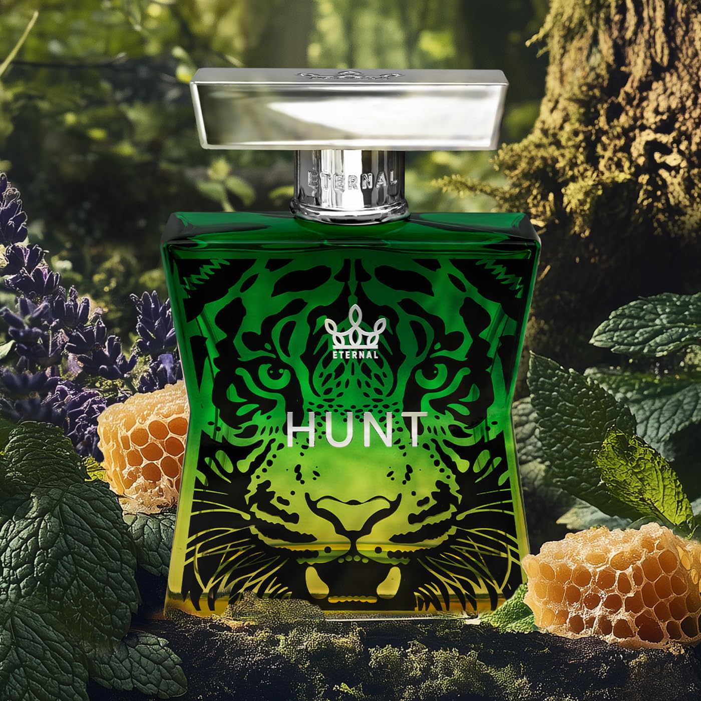 Eternal Hunt - Inspired by Iconic Ambery Male Elixir - 3.4 oz (100ml) - EDP - Long-lasting - Vegan - Clean Ingredients - Cologne for Men - 2000 sprays per bottle