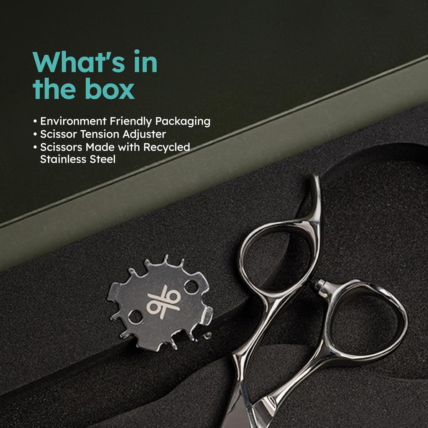 K9 6.5" Large Professional Hair Scissors – Barber Shears Made with Premium VG10 Steel, Lightweight, Razor-Sharp, Handcrafted with Ergonomic Handle and Convex Blade for Comfort, Also Great for Home Use