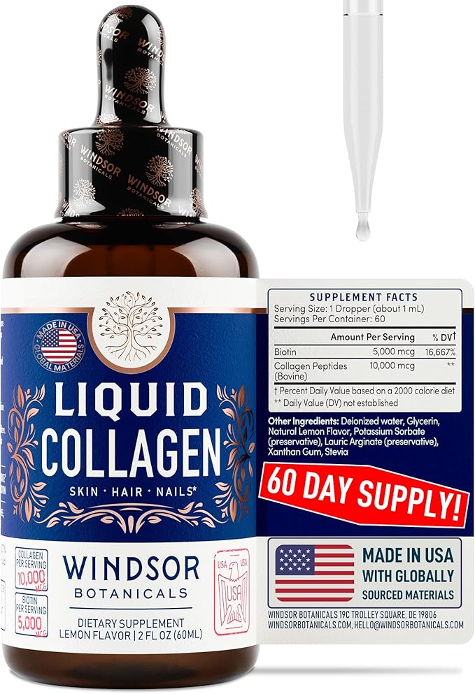 WINDSOR BOTANICALS Concentrated Liquid Collagen Peptides and Dental Probiotics for Bad Breath Bundle
