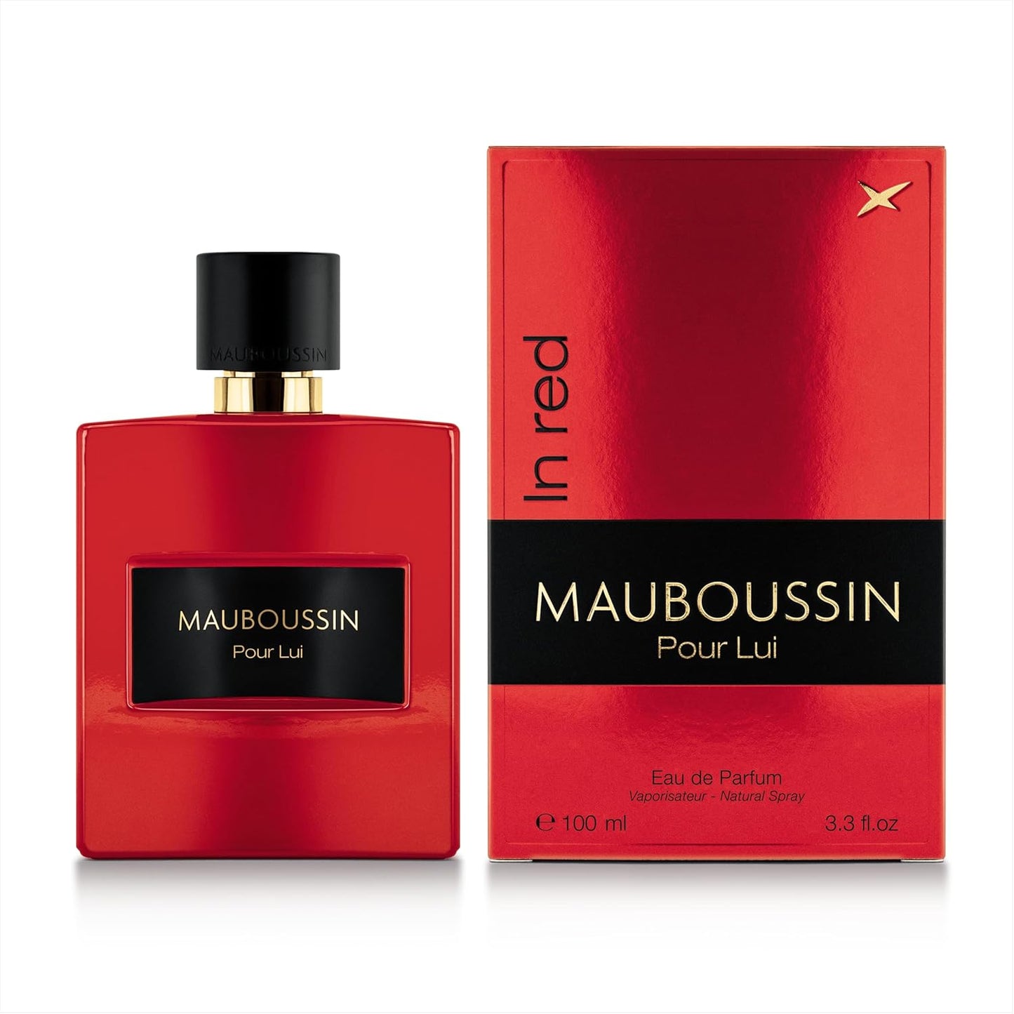 Mauboussin - Pour Lui In Red 100ml (3.3 Fl Oz) - Eau de Parfum for Men - Woody & Spicy Scents