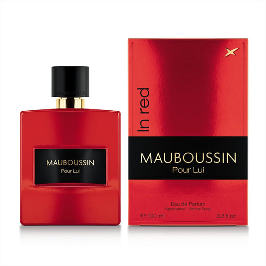 Mauboussin - Pour Lui In Red 100ml (3.3 Fl Oz) - Eau de Parfum for Men - Woody & Spicy Scents