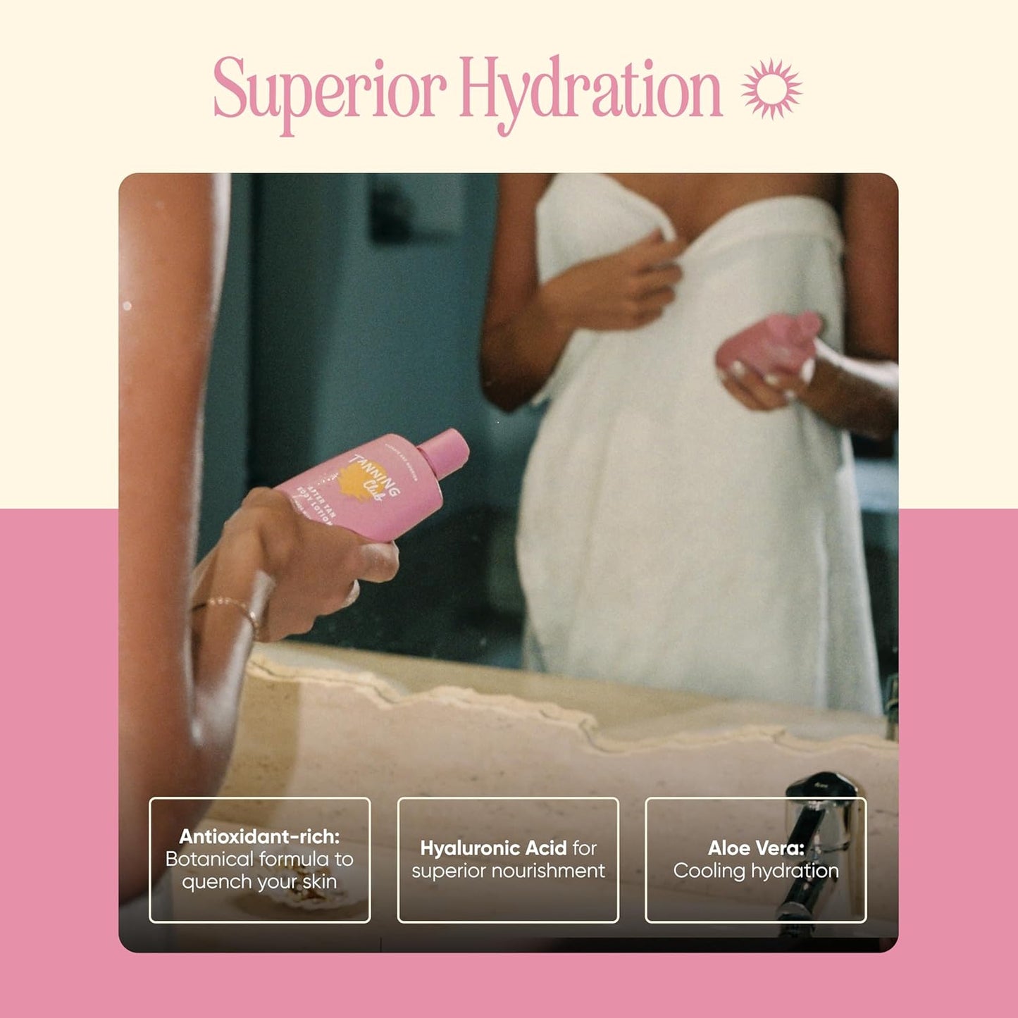 Tanning Club - After Tan Lotion - Hydrating Tan Extender with Hyaluronic Acid, Aloe, and Shea Butter - Nourishing Body Moisturizer for Sun-Kissed Skin - 150 mL