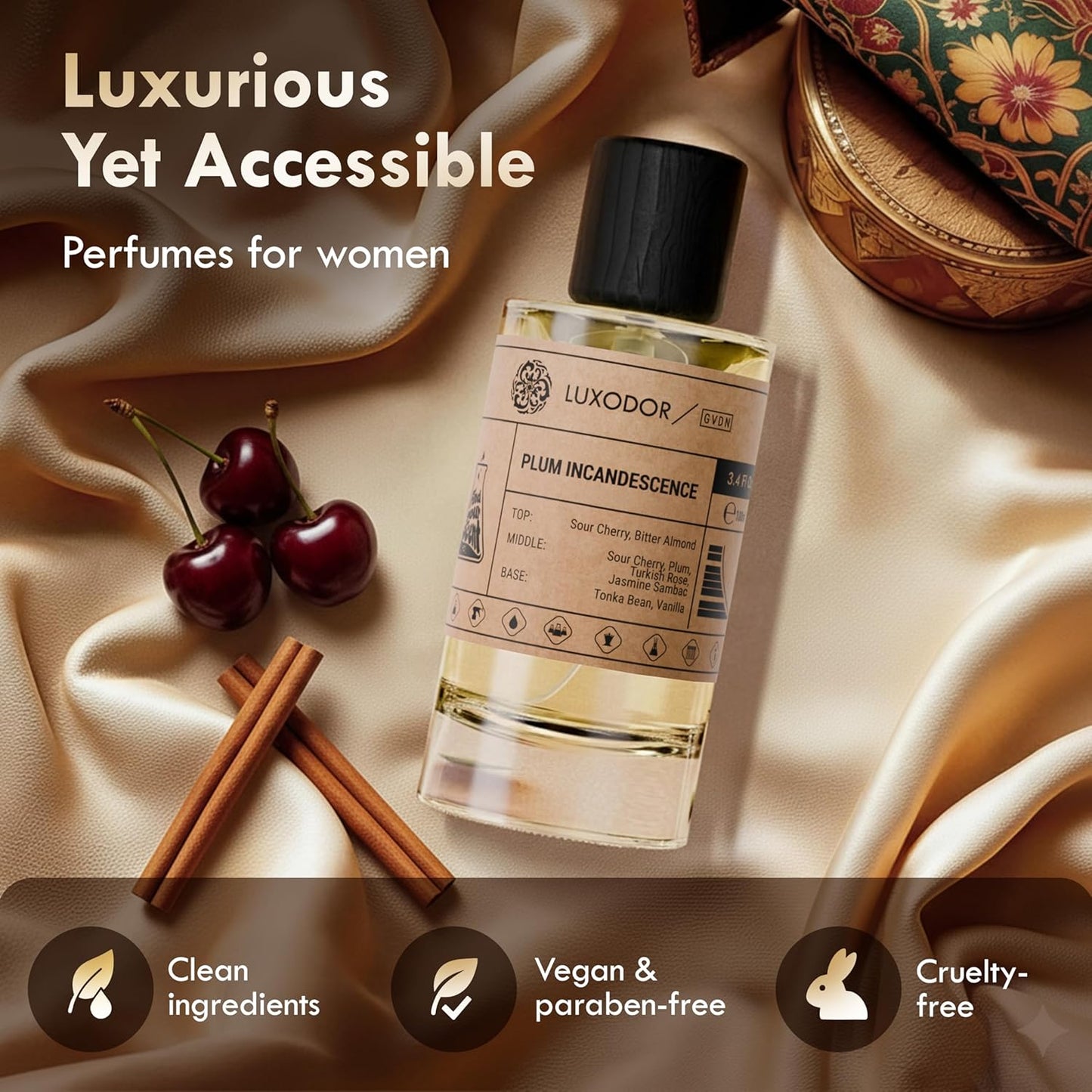 Plum Incandescence - Eau de Parfum - Inspired by T.F Lost Cherry - Unisex Fragrance Long-lasting 3.4 fl. oz (100ml)