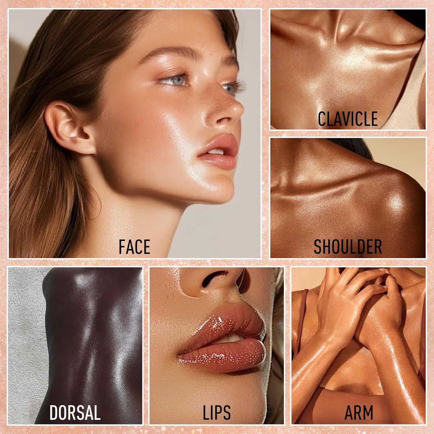 Highlighter Makeup Palette Shimmer Face Body Illuminator Glitter Highlighter Makeup Kit Long Lasting Highly Pigmented Highlighters Makeup Palette #3 Sunflower Gold