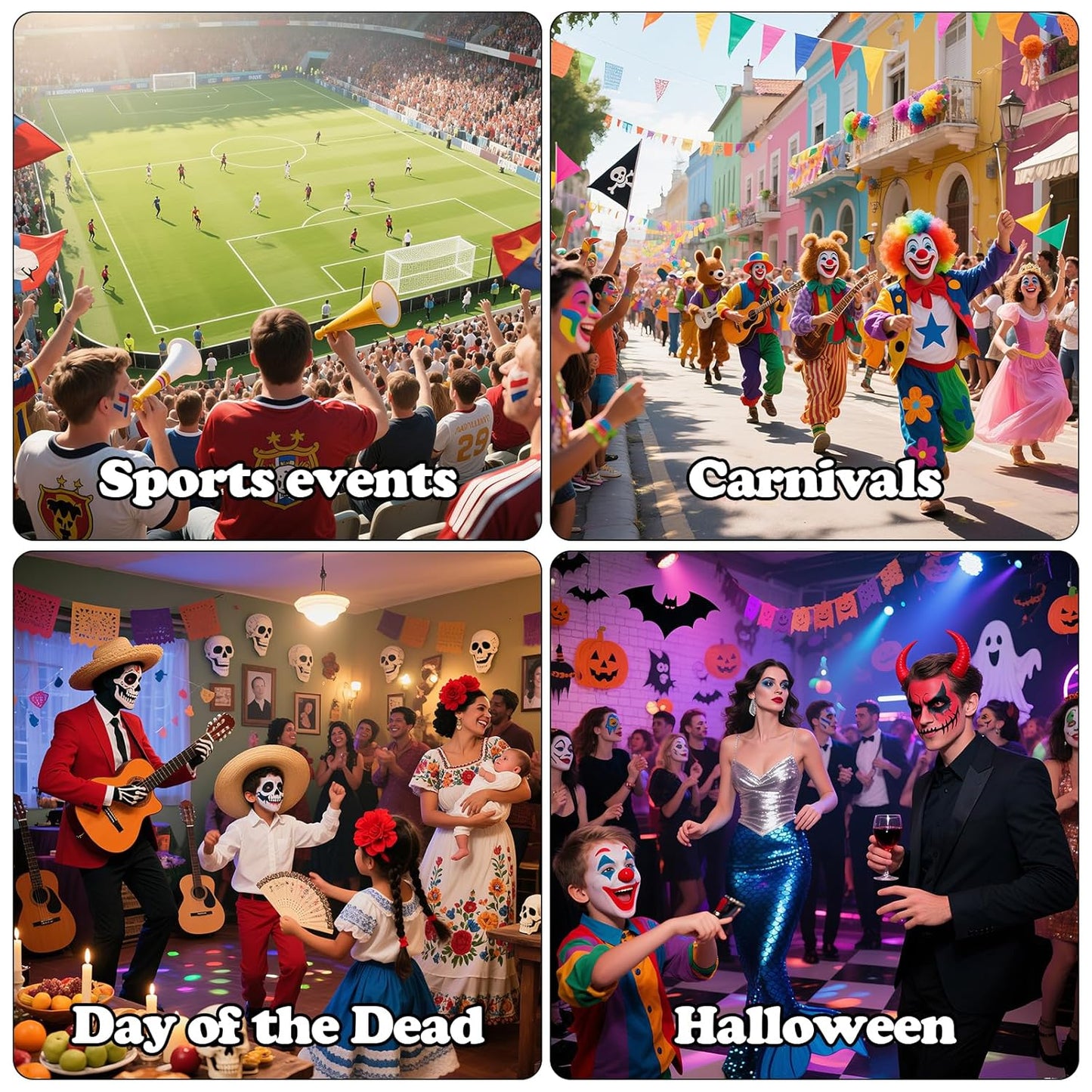 14 Colors Face Body Painting Kit, Full Coverage Water Based Face Paint Set for Cosplay Skull Joker Zombie Vampire, Highly Pigmented Body Paint Cream for Adult Carnival Halloween SFX Makeup