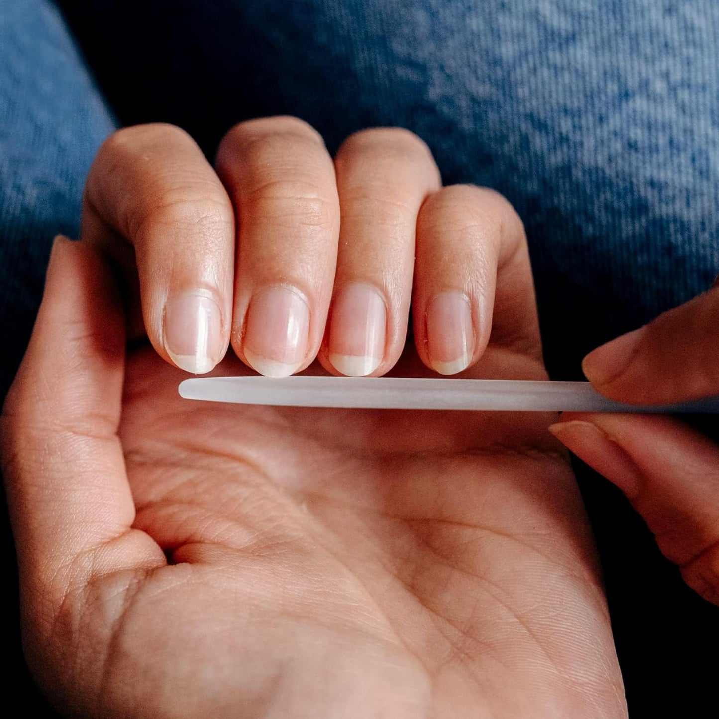 Bona Fide Beauty Glass Nail Files Kit in Silver - 3Pc Set Includes Glass Cuticle Pusher, Mini Travel Nail File, and Medium Glass File for Natural Nails