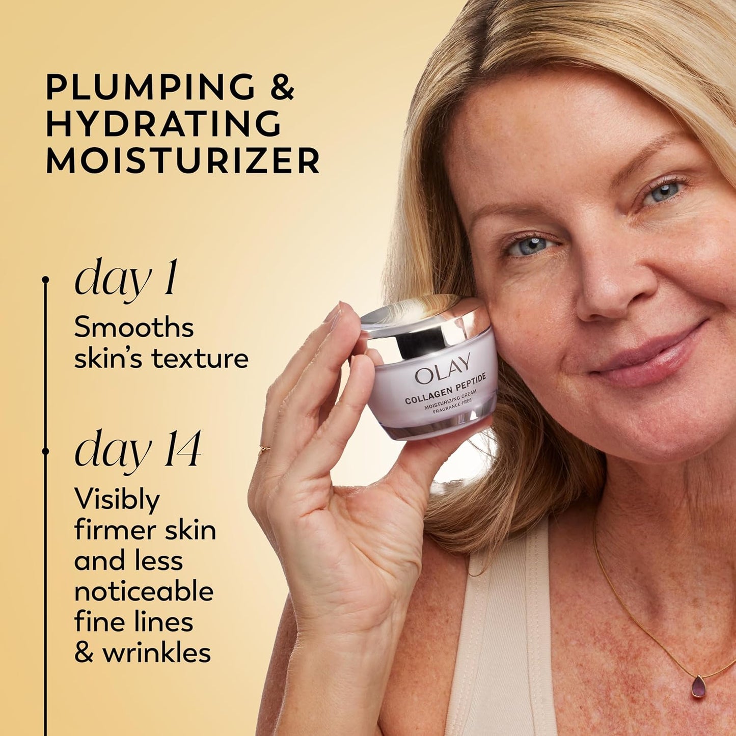 Olay Collagen Peptide Face Moisturizer, Firming Cream for Women, Fragrance-Free, Non-Greasy - Hydrating, Anti-Aging, Anti-Wrinkle, Smooth Fine Lines, Plumping Skin Care - Niacinamide, 1.7 Oz