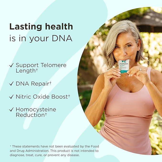 HealthyCell Telomere Length - Anti Aging Supplement with Cats Claw for DNA Repair, Cell Health, Stem Cell Support - Clinically Proven Ingredient AC11 - Maximum Absorption - 30 Gel Packs