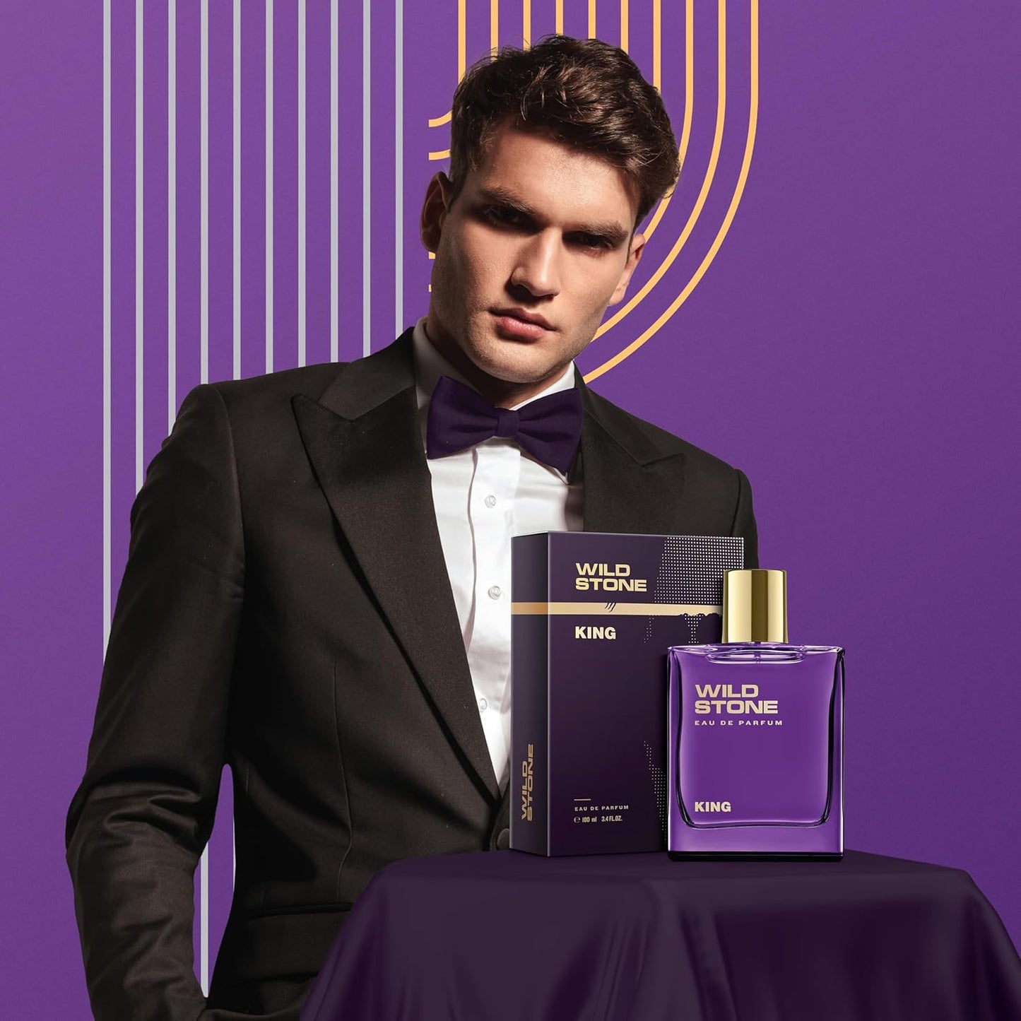 Wild Stone King Perfume for Men| Luxury Eau De Parfum | Long-Lasting Fragrance | Premium Perfume for Men l Infused with Woody & Oriental Notes 100 ml 3.4 Fl oz | Vegan | Clean Ingredients