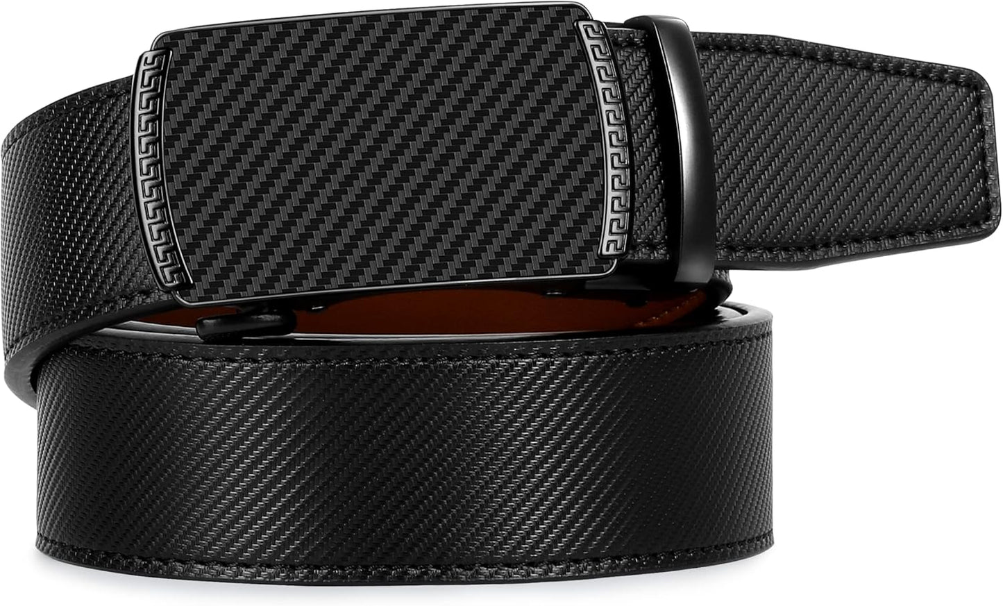 Zitahli Belt Men, Ratchet Belt Dress with 1 3/8" Premium Leather,Slide Belt with Easier Adjustable Automatic Buckle