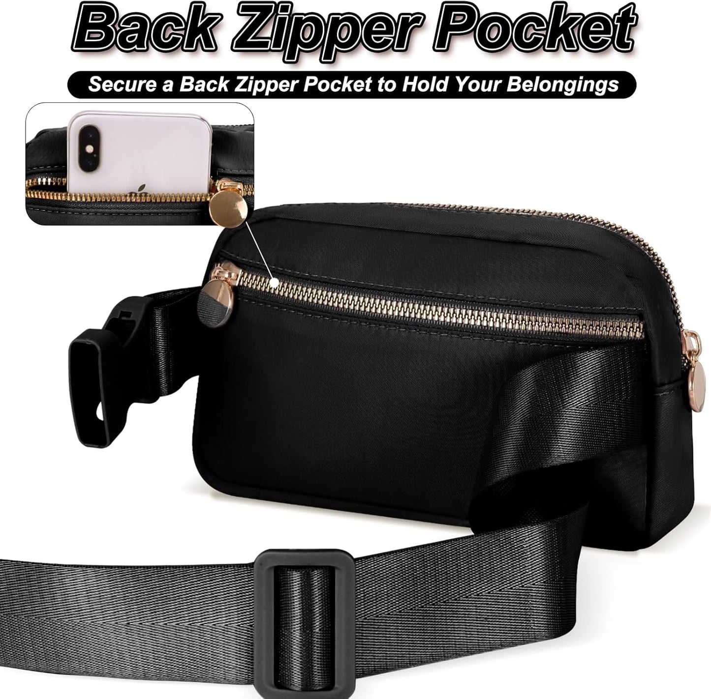 Gifts for Girls & Kids - Birthday Gifts for Daughter & Sister, Essentials for Her, Travel Essentials, Cute Teen Trendy Stuff Waist Packs Belt Bag Crossbody Bag | Black, Initial V