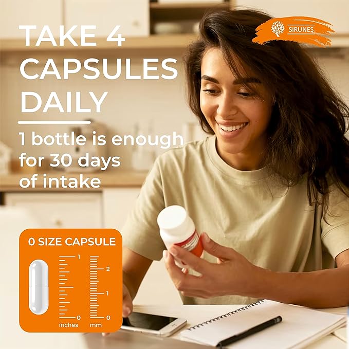 SIRUNES Marine Collagen Peptides, 120 Capsules - Fish Collagen Supplements for Women, Great for Hair, Skin, Nails, Joints & Bones - Made in USA