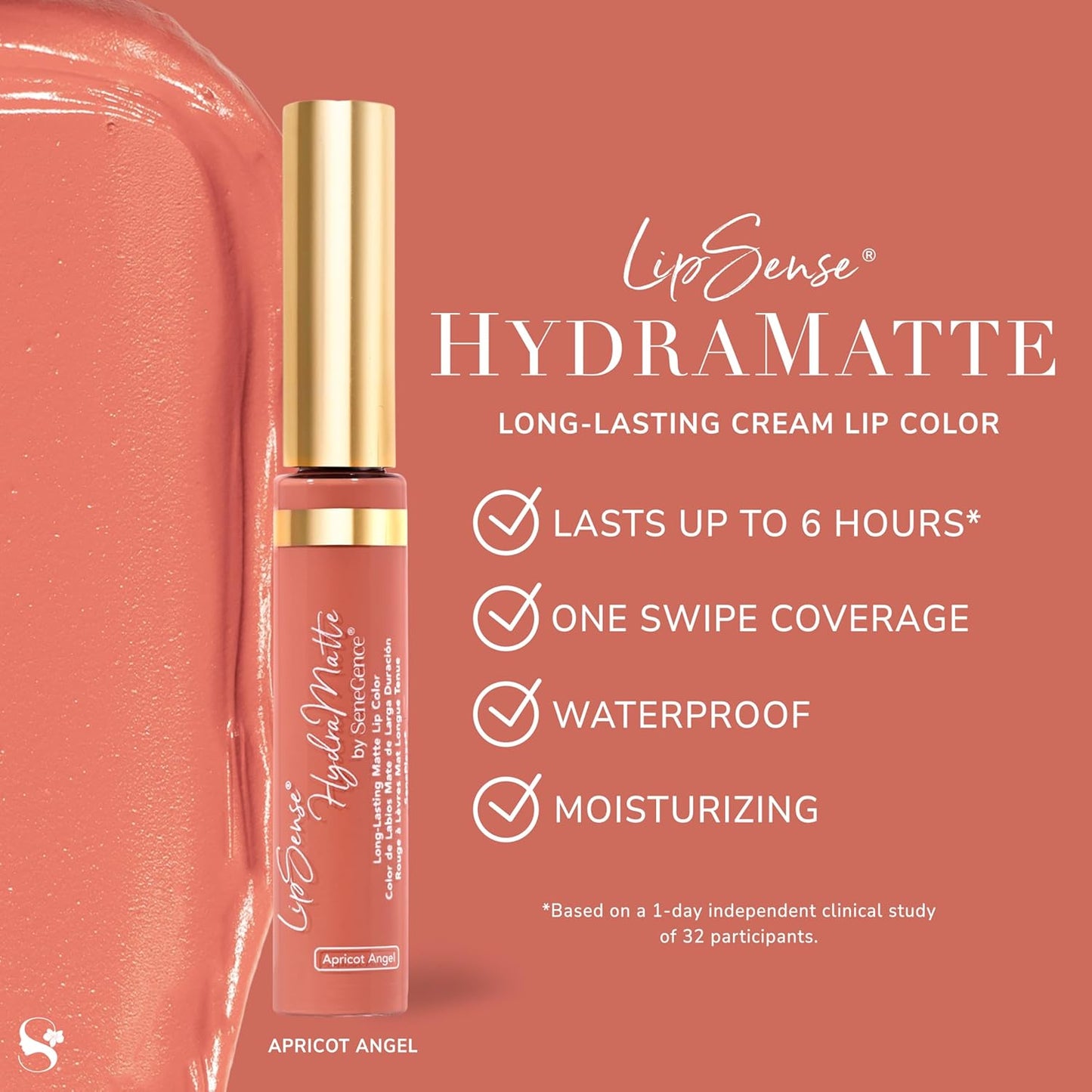 SeneGence LipSense HydraMatte Long-Lasting Liquid Lipstick – Up to 6-Hour Wear. Waterproof. Transfer-Proof Cream-to-Matte. Hydrating. Vegan. Alcohol-Free.