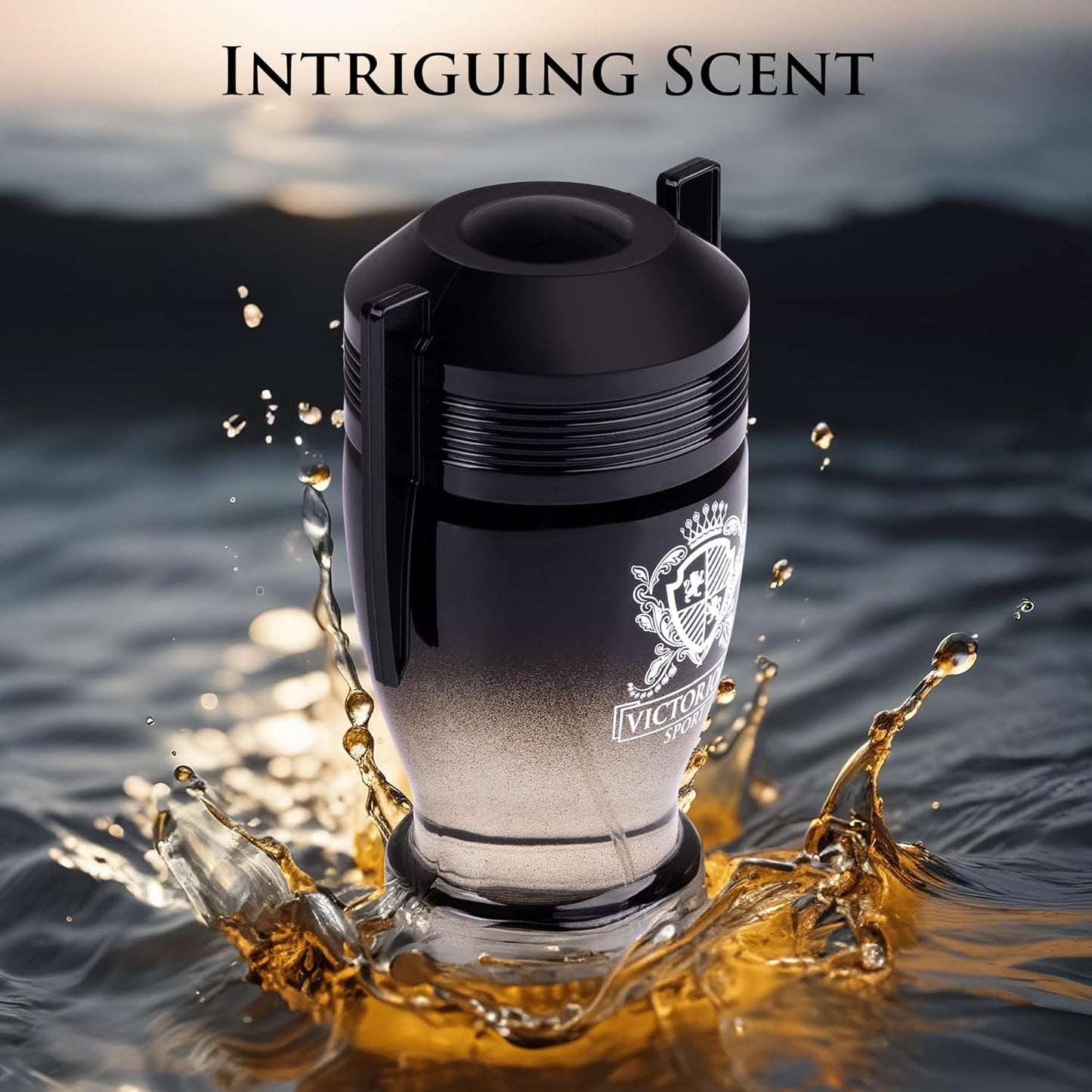 Victorious Sport Eau De Toilette for Men 3.4 fl oz- A Fragrance Built for Champions - Spicy, Sweet & Lemon Warm Base of vanilla, Tonka Bean & Amber Ideal Gift For Special Occasion Elegant