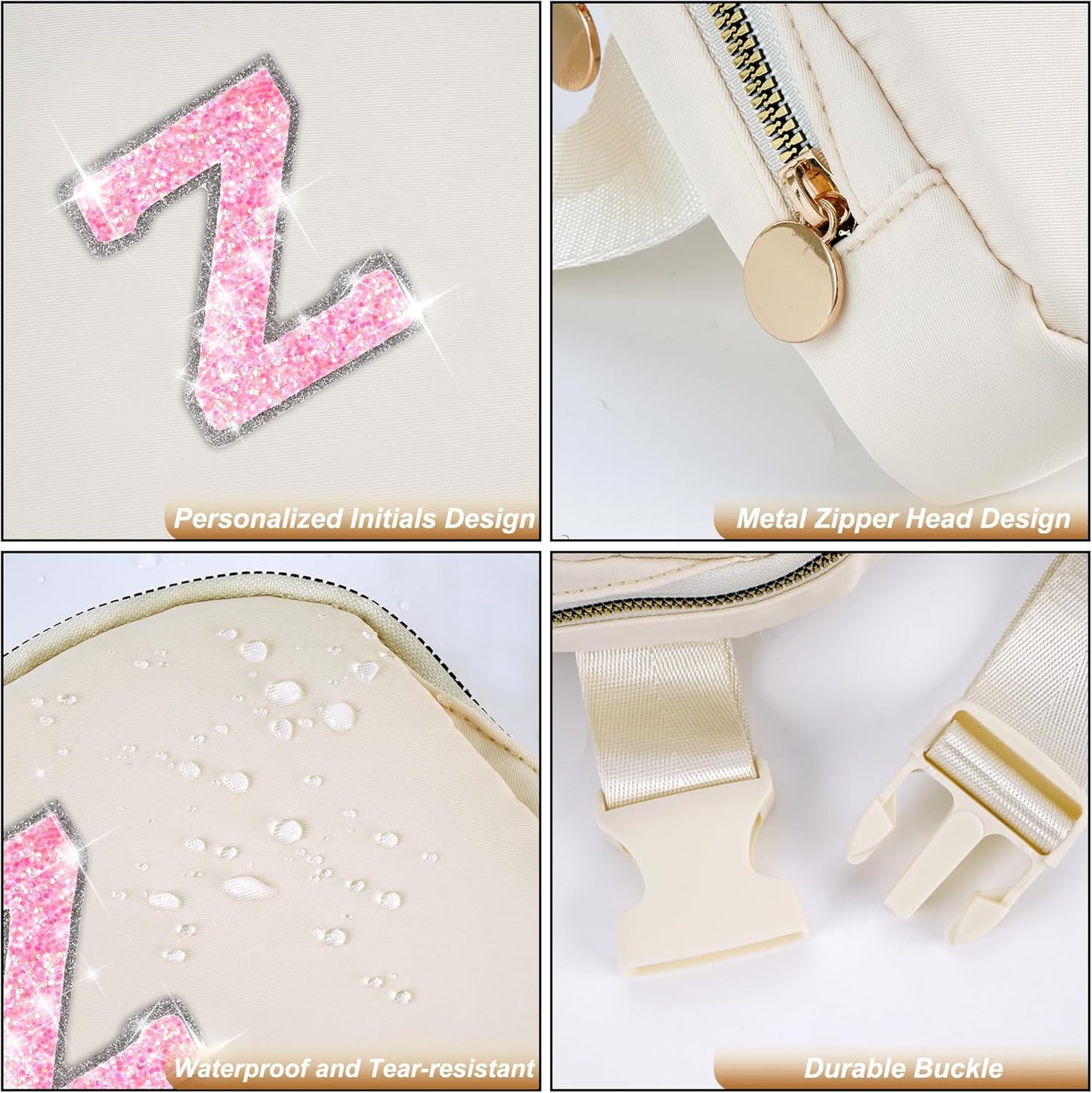 Gifts for Girls Teens Kids - Birthday Gifts for Daughter Sister Her,Teen Girl Essentials,Travel Essentials,Cute Teen Trendy Stuff Waist Packs Belt Bag Crossbody Bag | Cream,Initial Z