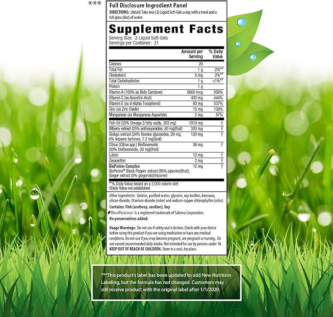 Irwin Naturals Vision Sharp Multi-Nutrient Eye Omega-3s - 42 Liquid