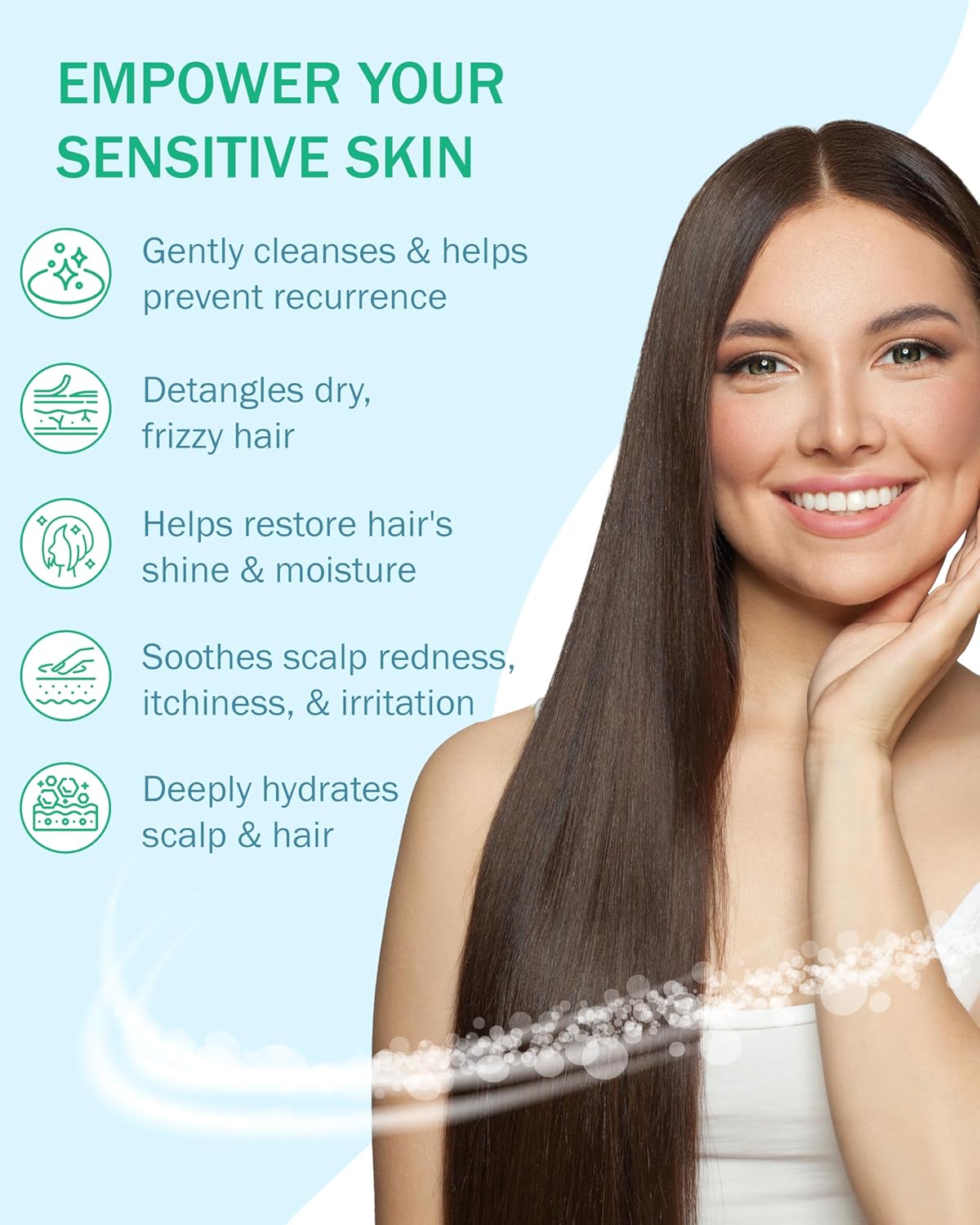 Eczema Cream Shampoo and Conditioner Scalp Treatment for Sensitive Skin for Kids & Adults- Colostrum & Colloidal Oatmeal -Itchy Scalp Anti Dandruff Shampoo for Women & Men, 16 fl oz, Made in USA