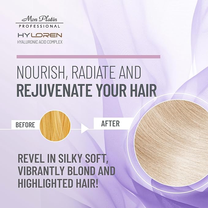 Mon Platin Professional Black Caviar Blonde Hair Mask & HY Loren Blonde Hair Shampoo, Intensive Moisturizing Treatments for Blonde, Bleached & Color-Treated Hair, SLS/SLES/Salt-Free, 500ml Each