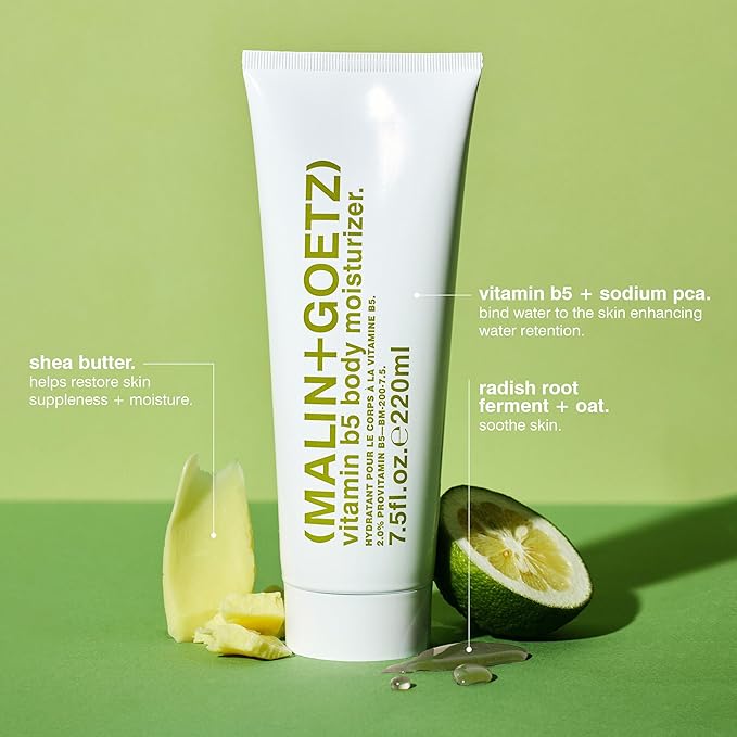Malin + Goetz Vitamin B5 Body Moisturizer, 7.5 Fl. Oz. - Moisturizing Body Cream for Men & Women, Hydrating Hand & Body Lotion, All Skin Types, Vegan & Cruelty Free