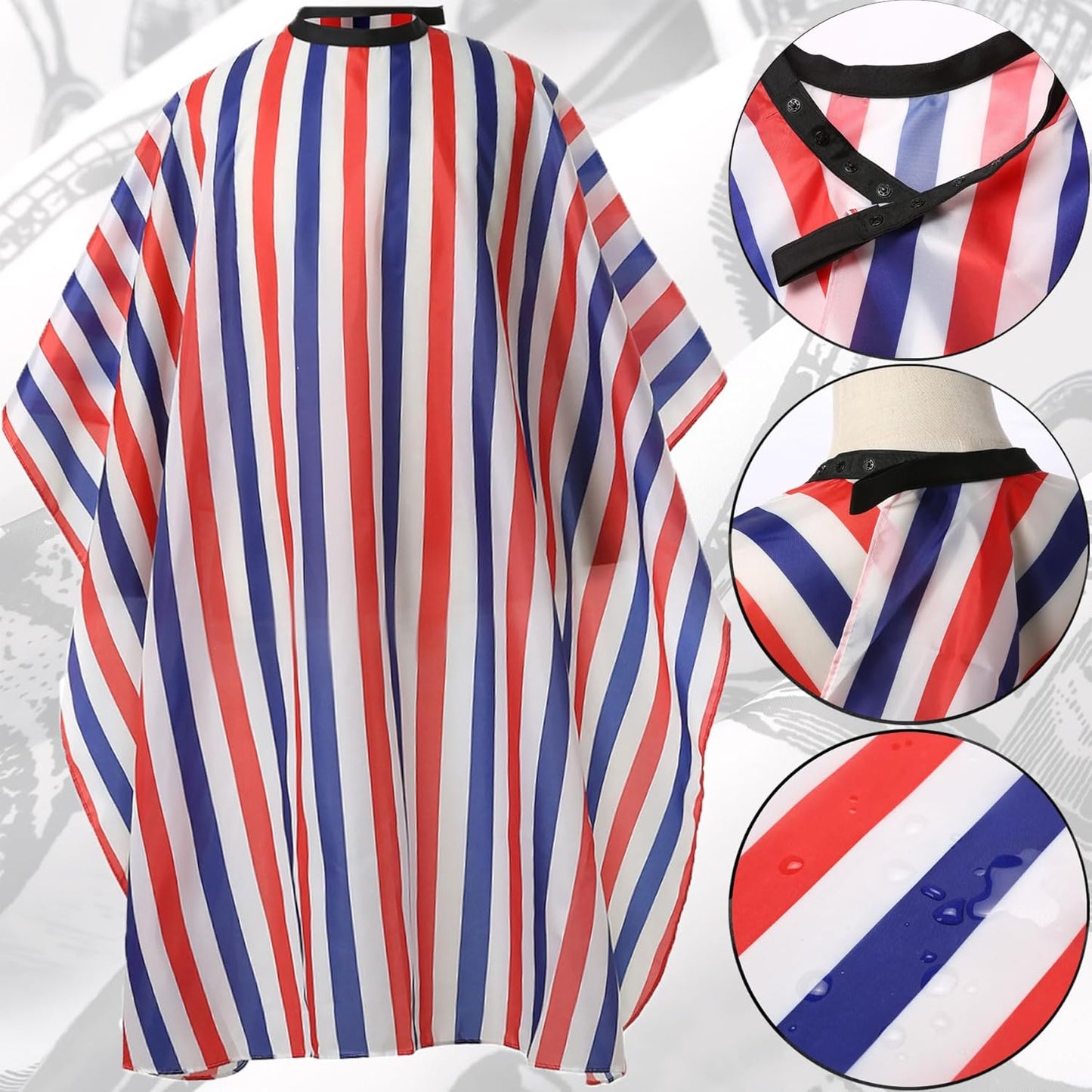 Professional Hair Cutting Cape with Neck Duster Brush, Salon Barber Cape, Hairdressing Accessories (Multicolor Stripe)