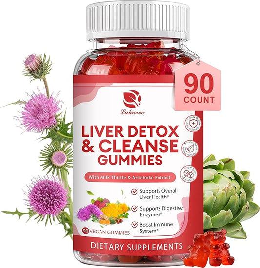 Liver Cleanse Detox & Repair Gummies 24 Potent w/3000MG Milk 90 Count